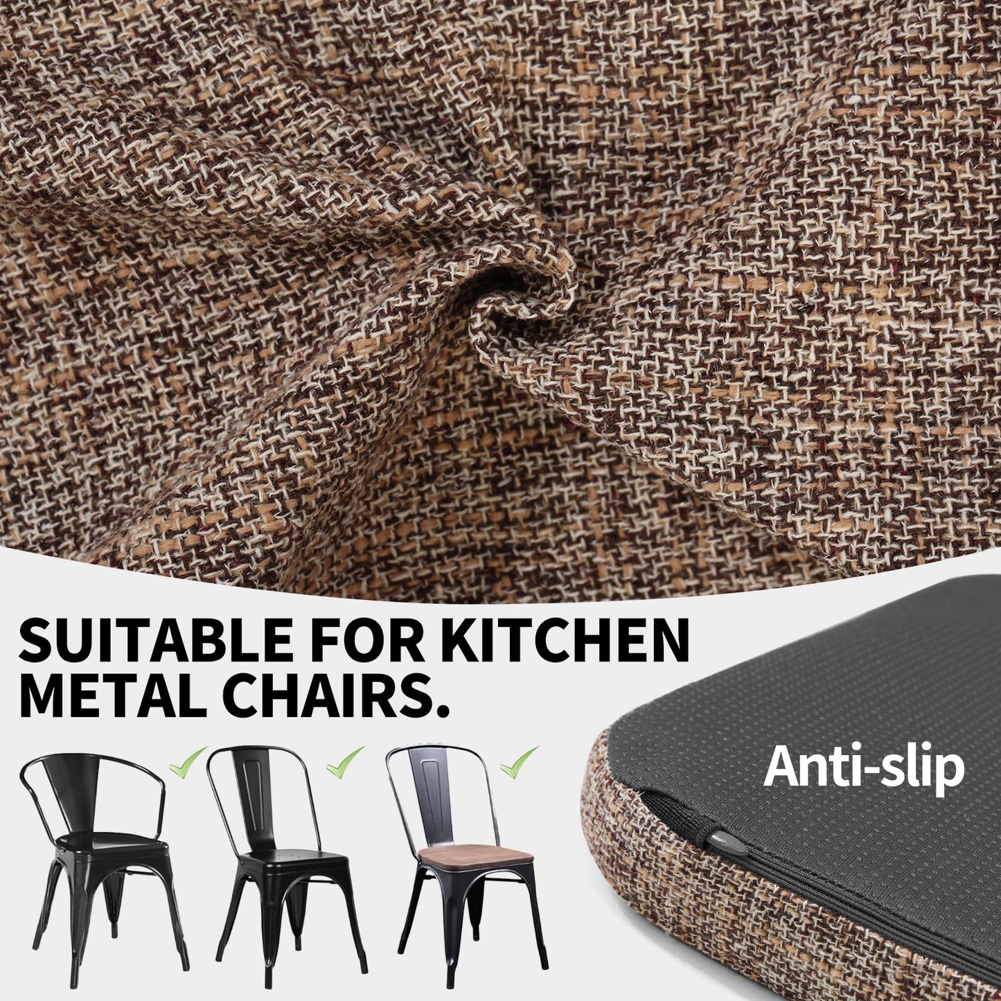 SINOSSO Memory Foam Bar Stool Cushions 4 Pcs, Modern Interwoven Style Magnetic Small Chair Pads Use for Cafe Bistro Stackable Metal Stool (Square, Red, 4) BST220