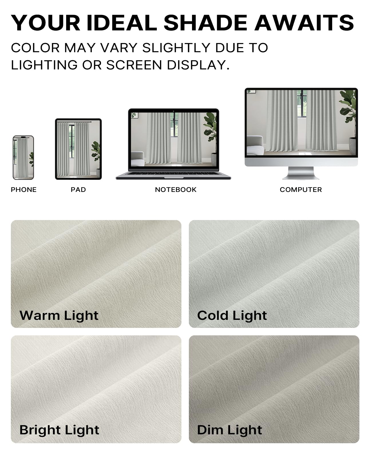 Beige Blackout Chenille Curtains 52x90 Inch - Thermal Insulated Room Darkening Drapes with Grommet, Ultra Soft Wrinkle Resistant Noise Reducing Window Treatments for Bedroom Living Room, 2 Panels Set BST202