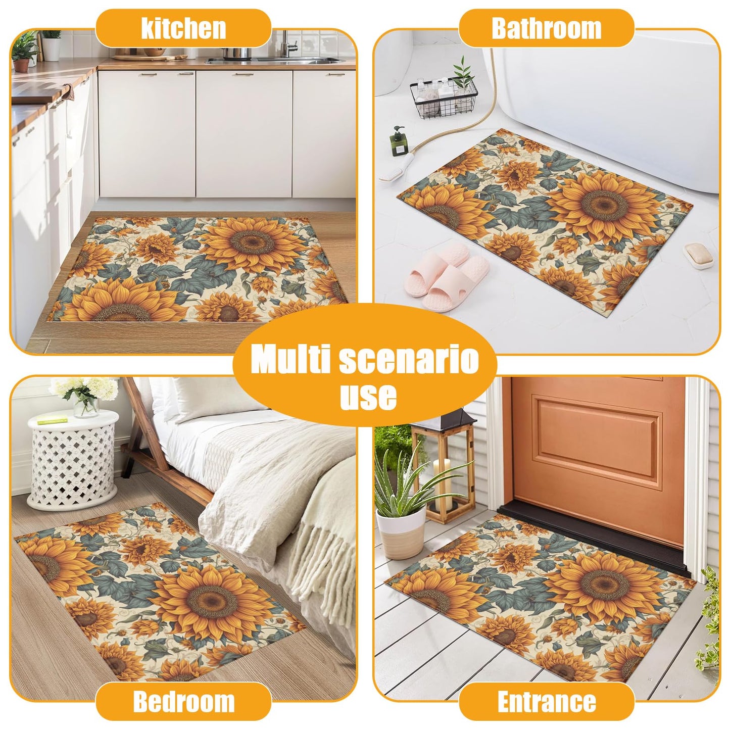 Red Spider Web Bath Mat for Bathroom,Washable Door Mat Absorbent Bath Rug Non-Slip Floor Rug Carpets,for Kitchen Bedroom Indoor BST220