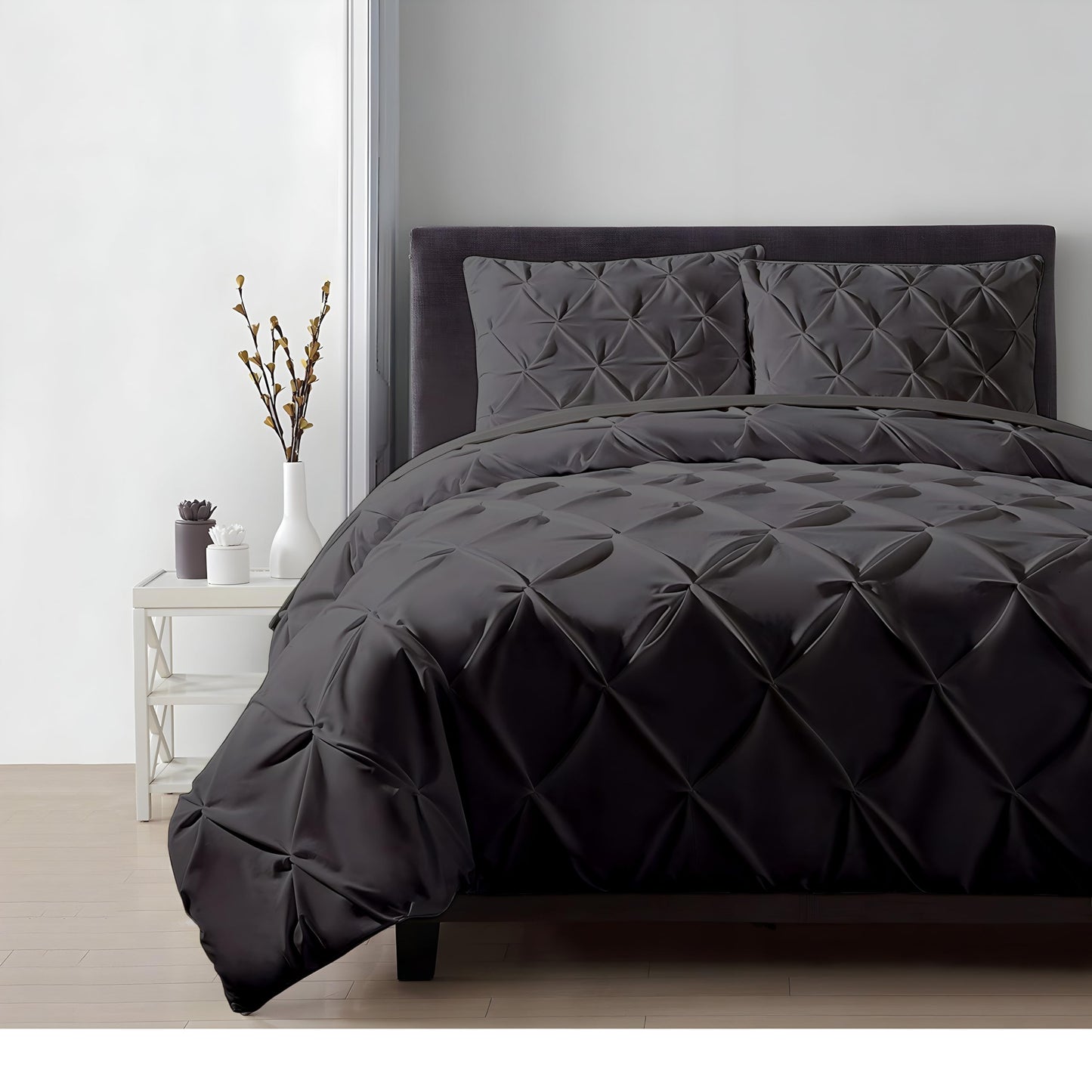 100% Cotton Oversized King plus 3 Piece Duvet Cover set 128x120 inch Breathable Luxury Soft & Cozy | Durable and Fade Resistant | Double Hem-Stitched Sateen Weave (Oversized King plus, White) BST220