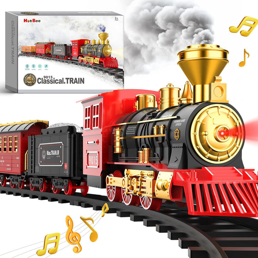 Hot Bee Train Set - Train Toys for Boys with Smokes, Lights and Sound 61