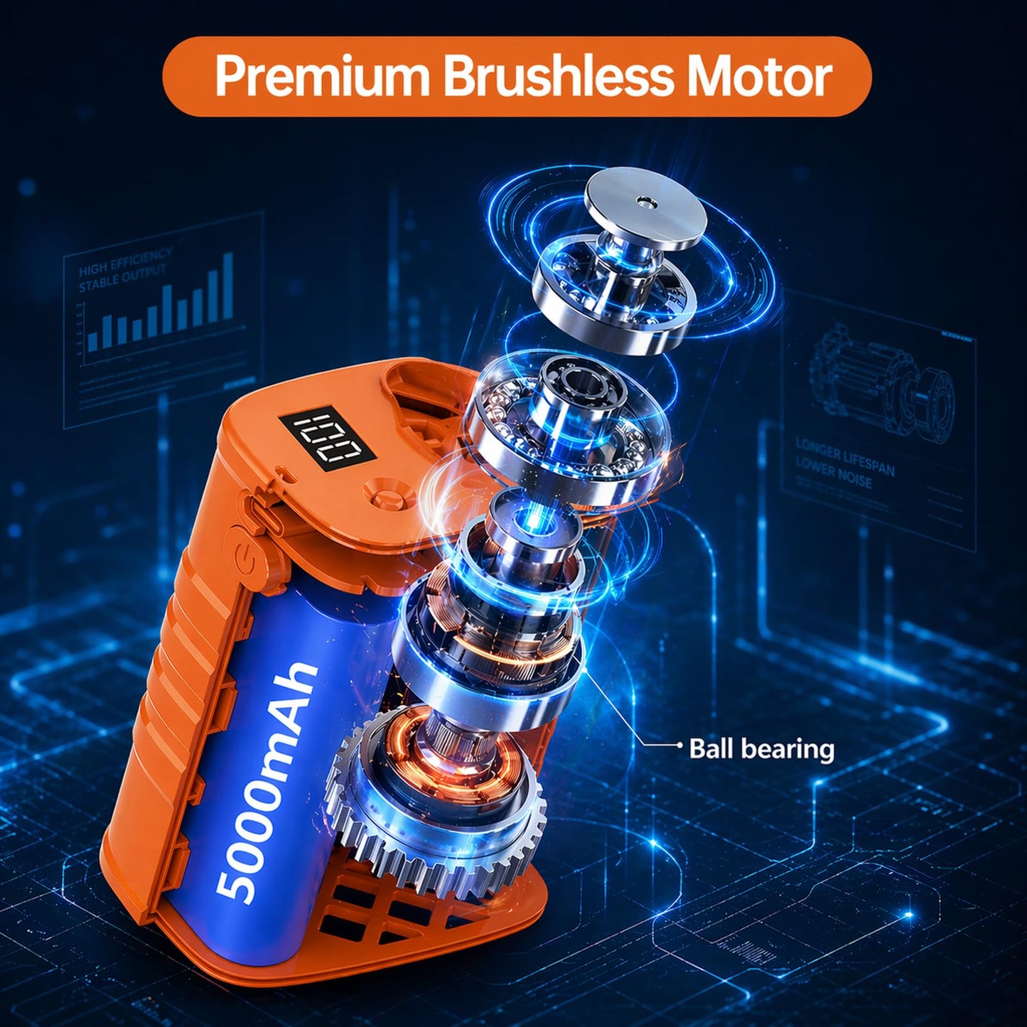 Portable Waist Fan - 6000mAh Battery, 3 Speeds, Strong Airflow, Up to 16 Hours Working Time, Portable Hands-Free Cooling Belt Clip Fan for Construction Workers, Couriers, and Campers BST202
