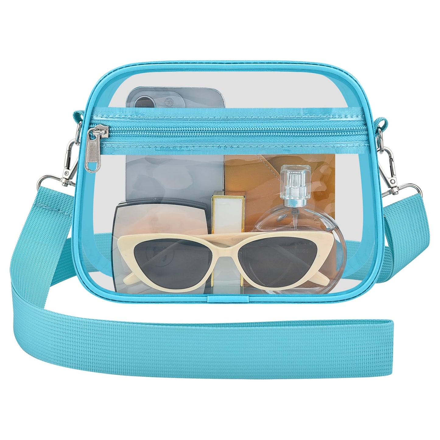 Clear Bag for Stadium Events Stadium Approved Women's Top-Handle Handbags | Mini Small Clear Bag Purse with Wide Adjustable Strap and Front Pocket for Sports Concerts, Festivals BST202