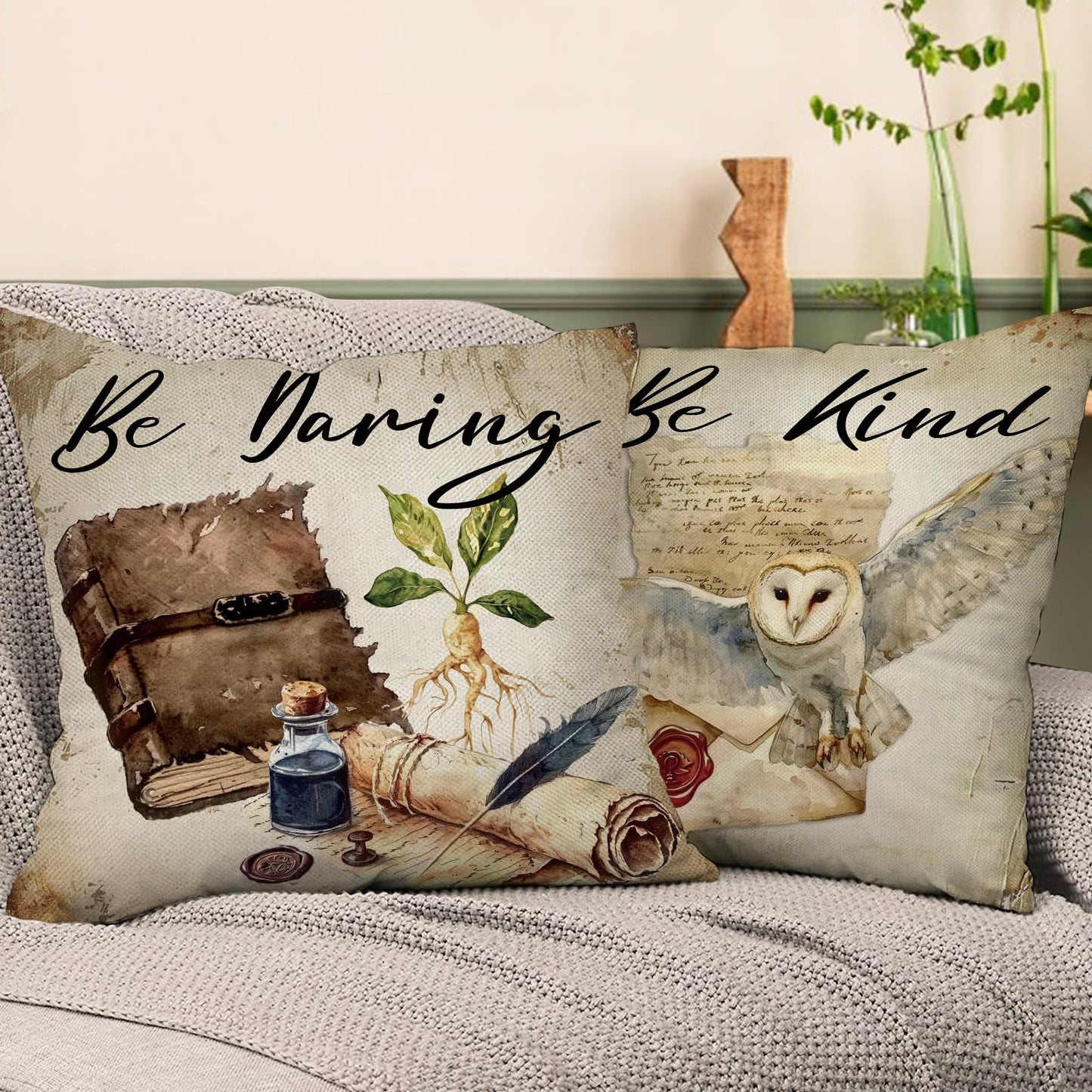 Groovy Smiling Face Inspirational Decorative Throw Pillow Covers | 20 x 20 Set of 4, Pink Hippie Smile Flower Porch Outdoor Home Decor, Motivational Quote Everything is Alright Couch Cushion BST202
