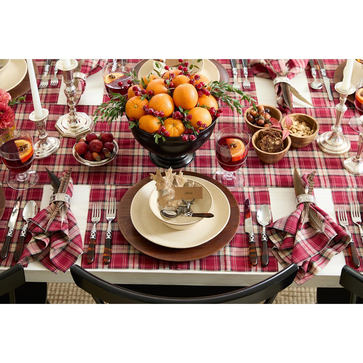 Solino Home 100% Linen Table Runner Multicolor, Rustic Plaid 14 x 72 in | Table Runners for 4-6 seater dining tables, hallway tables and cabinets | Rustic Multicolor | Pure Linen | OEKO-TEX Certified BST326SOLH