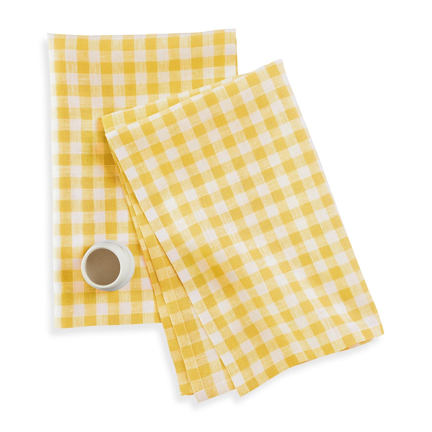 Solino Home 100% Linen Tea Towels Blue Bell Check, 16.5 x 26.5 in, Set of 2 | Buffalo Check Tea Towels absorbent and quick drying; buffalo checkered weave, mitered corners; Pure Linen; OEKO-TEX Certified BST326SOLH