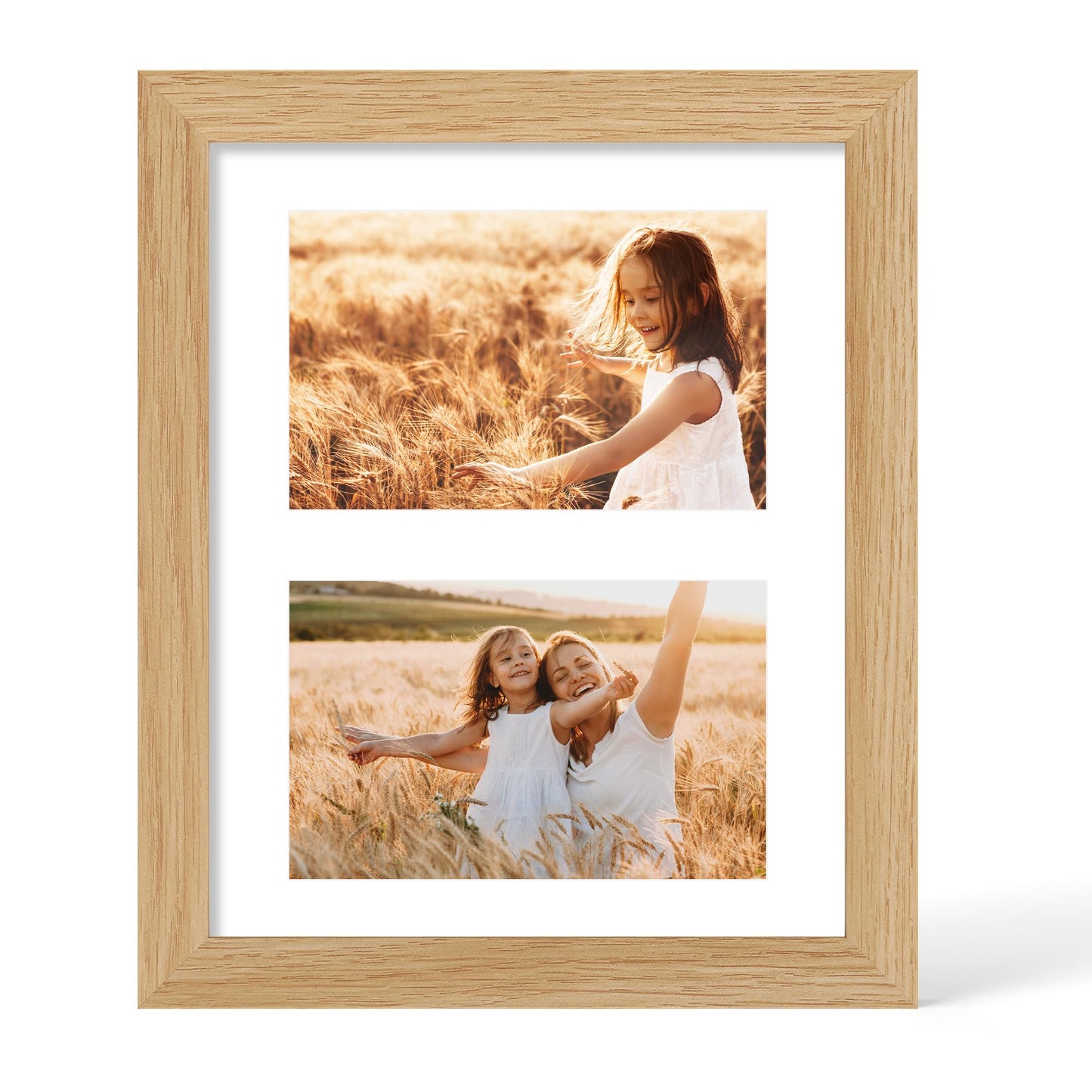 YESKAY 12x16 Picture Frame - 12 x 16 Photo Frame Made of Solid Oak Wood and Real Glass,Display Picture 4 Opening 5x7 with Mat or 12x16 Without Mat for Wall Mounting(Color Walnut) BST326H