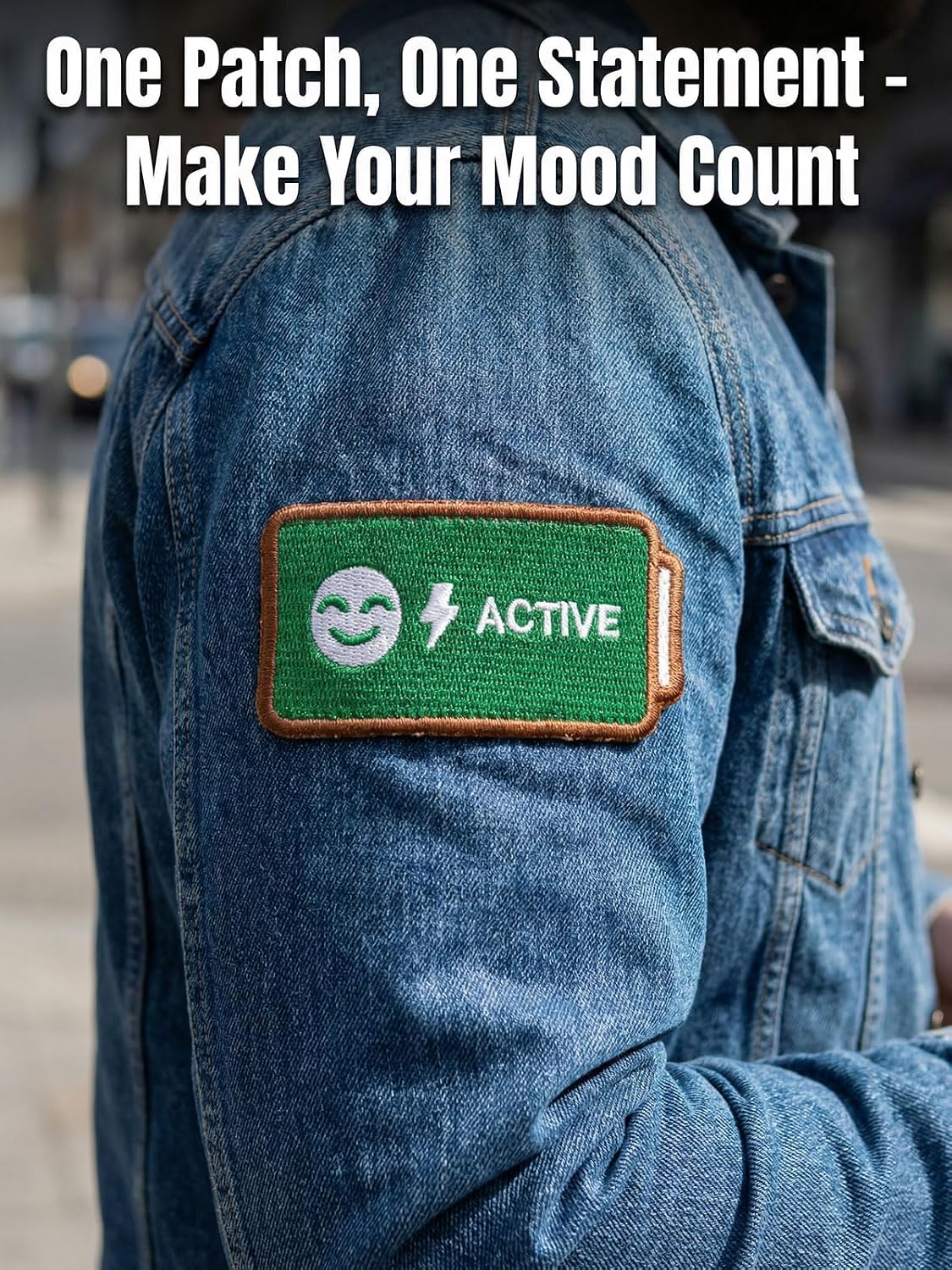 Emotion Battery Sew-on Patch Set, Embroidery Mood Patches for Jackets, Backpacks, Caps & DIY Crafts, Tactical Gear & Workwear Decor, Funny Gift for Friends & Family (5) BST202