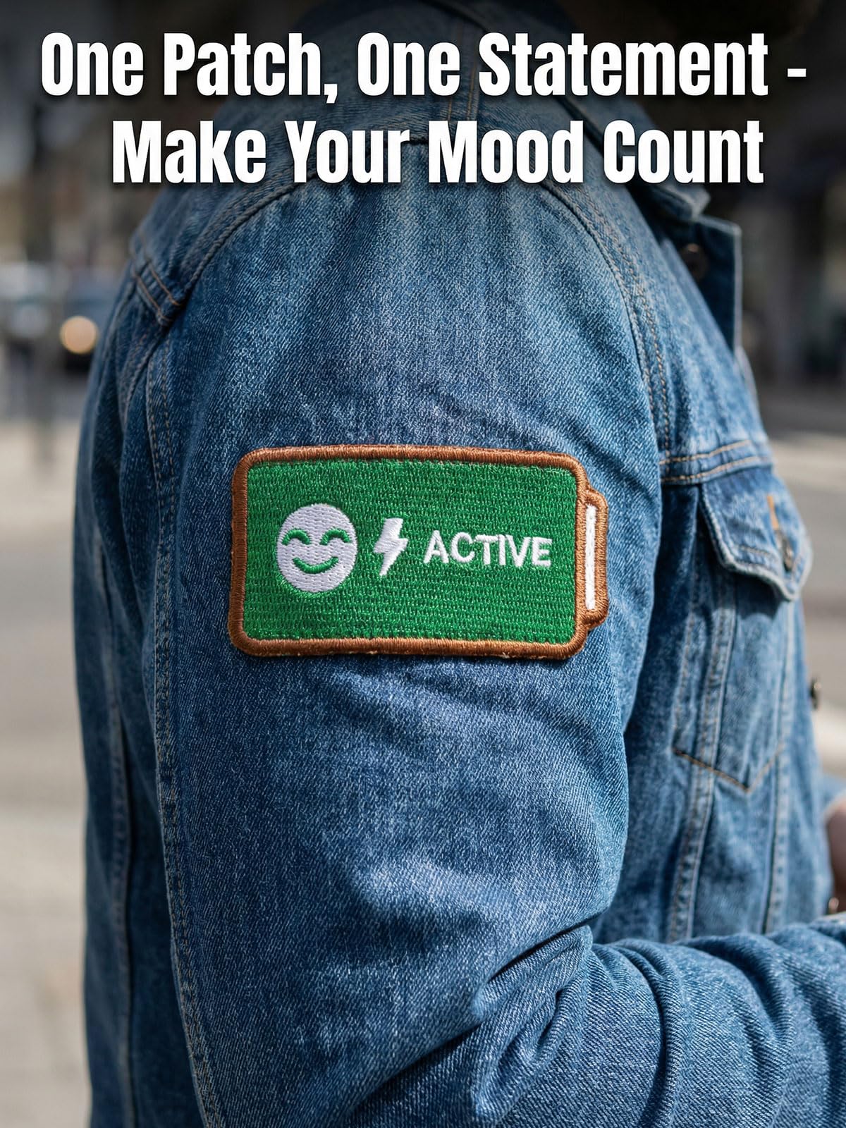 Emotion Battery Sew-on Patch Set, Embroidery Mood Patches for Jackets, Backpacks, Caps & DIY Crafts, Tactical Gear & Workwear Decor, Funny Gift for Friends & Family (5) BST202