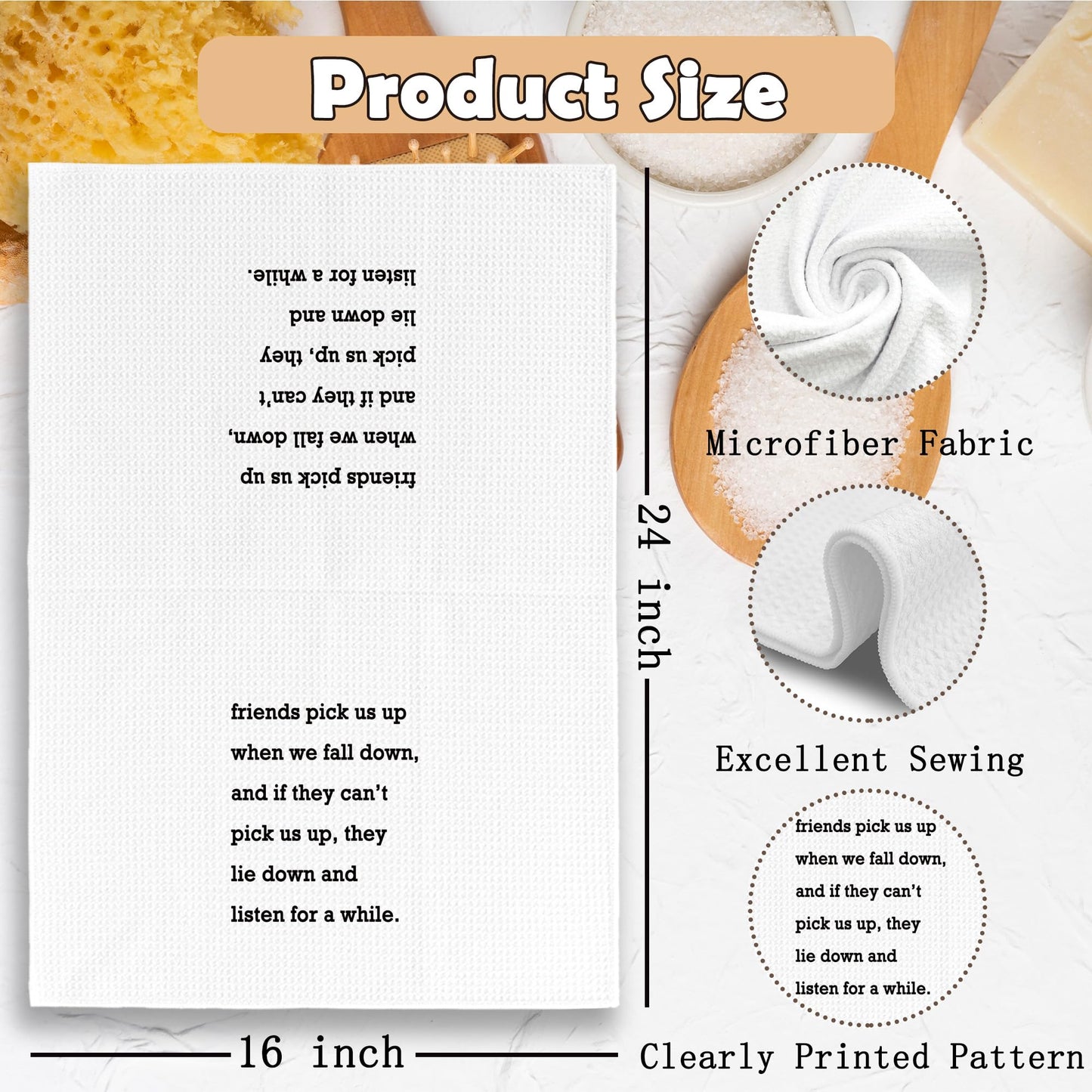 Funny Kitchen Towels Dish Towel Dishcloth 16x24 Inches, Funny Dish Towels with Sayings Towel Decorative Absorbent Hand Tea Towels for Kitchen Bathroom Decor, Humorous Gifts for Women Men BST326L