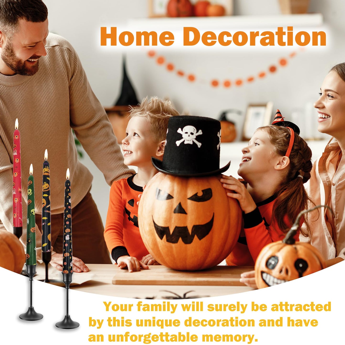 10 Inch Decorative Taper Candles, 4 Pack Birthday Balloon Print Candlesticks, Unscented Dripless Candles with Long Burn Time for Party, Holiday Table & Home Decor BST326H