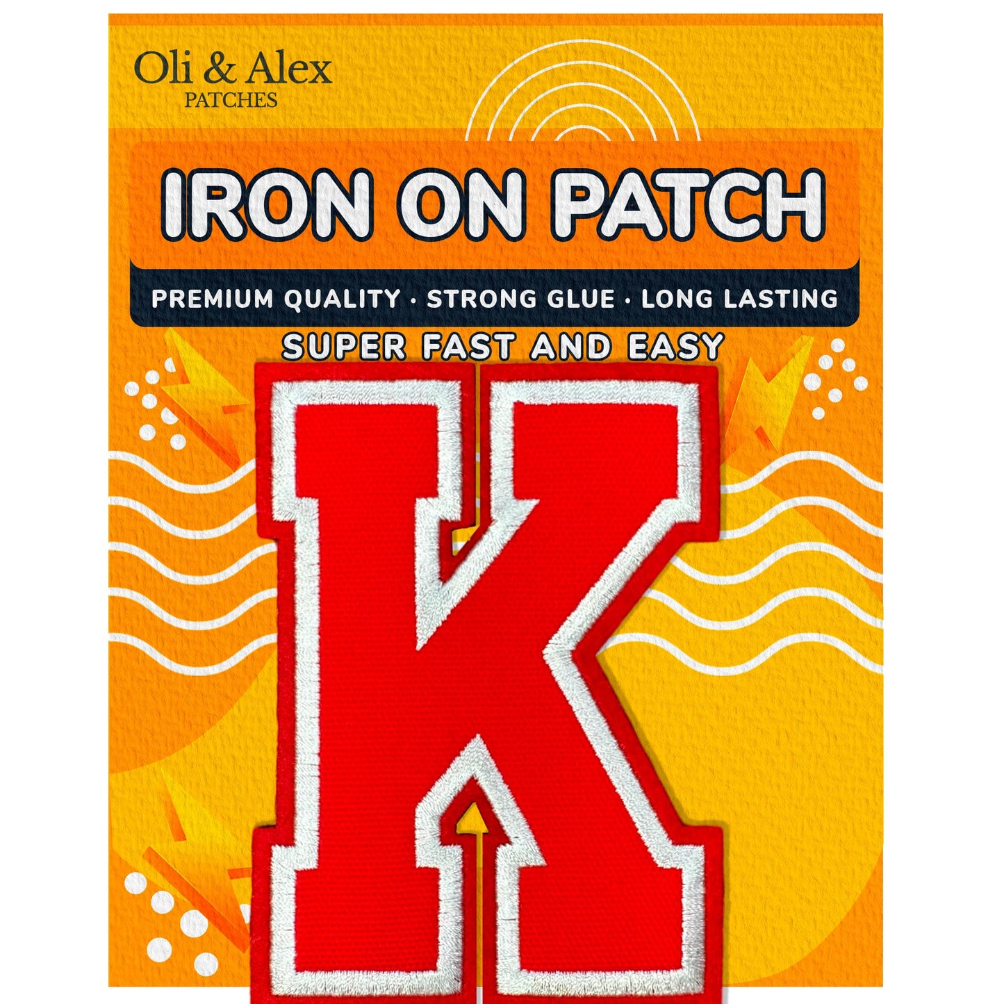 Iron On Letters Patches Premium Quality - Letter for Clothing - Varsity Patch Transfer for Clothes - Embroidered Letters Patches for Jersey Jackets - Sew on Appliques Red BST220