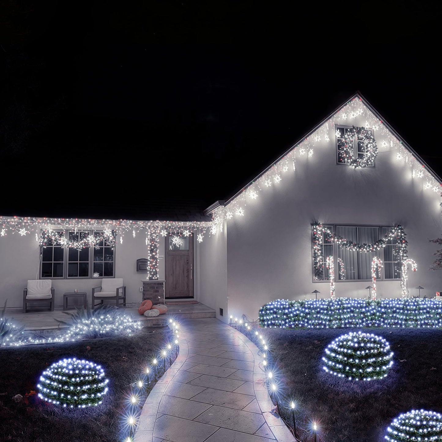 BlcTec Christmas Lights Outdoor 360 LED 9.8ft x 6.6ft Christmas Net Lights with 8 Modes RD12