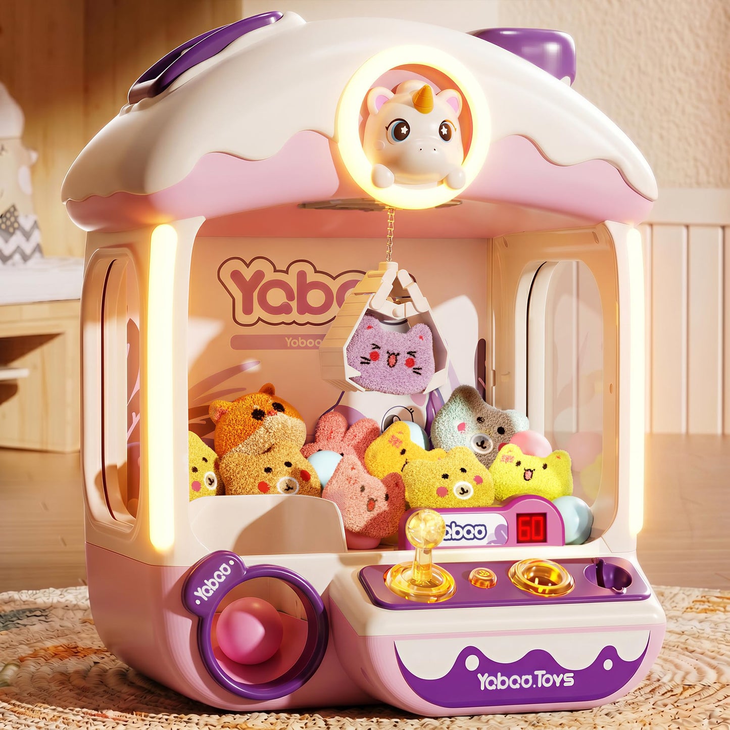 64 PCS Large Claw Machine for Kids Bunny, Vending Machine Toys for Girls 5 6 7 8 Year Old, Candy and Prize Electronic Dispenser Game Ages 5-7 6-8, Birthday Gift for 3 4 5 6 Year Old DD1210