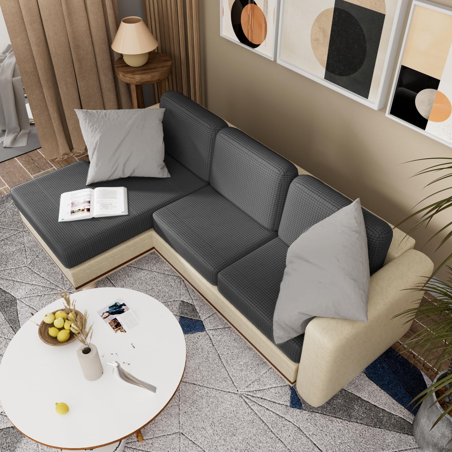 Stretch Couch Cushion Covers for Individual Sofa Seat Cushion,Washable Slipcover for Chair Loveseat Sofa,Furniture Protector Cushion Sofa Cover(Backrest or Seat) BST326H