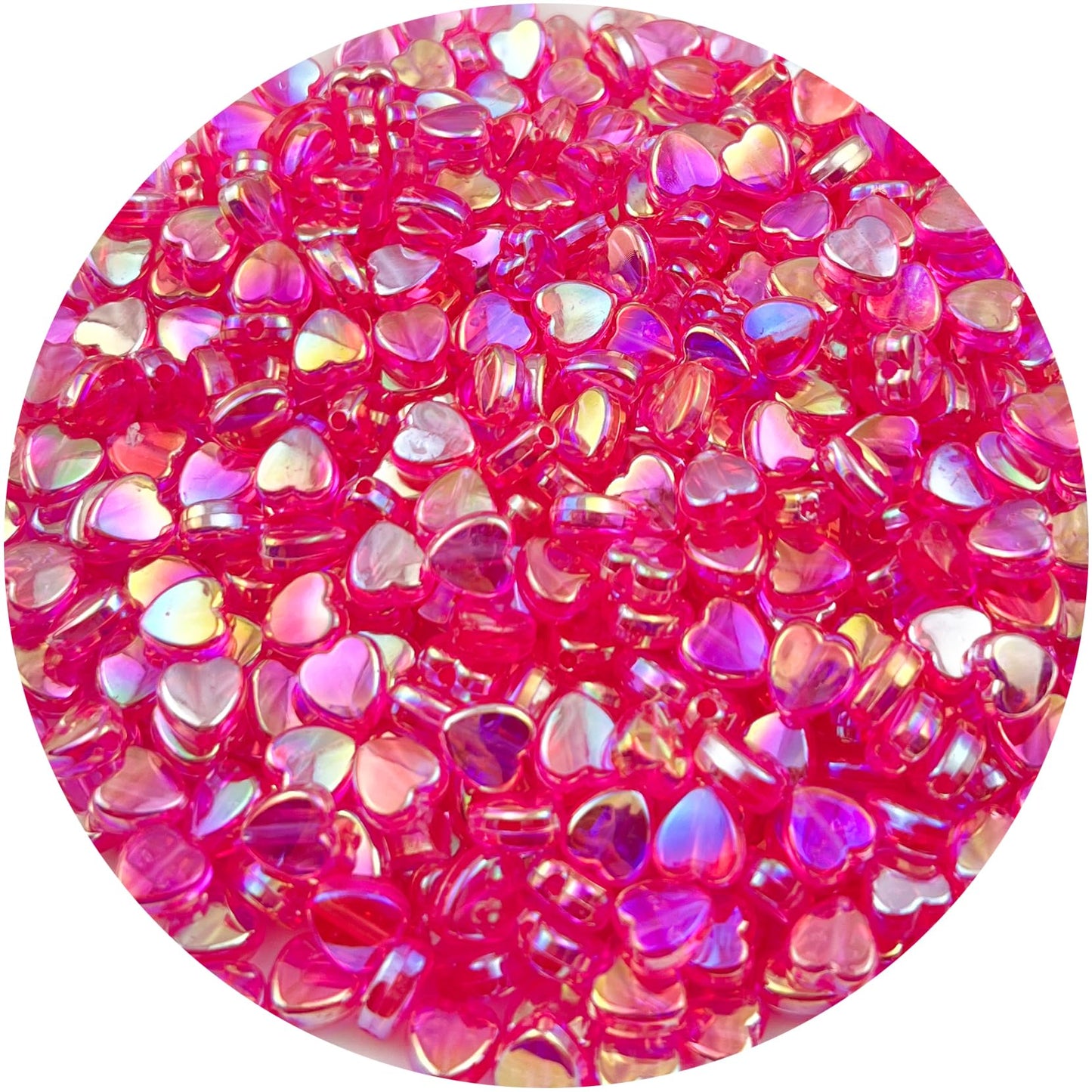 500Pcs Acrylic Heart Beads, AB Colors Heart Shape Beads Crystal Heart Beads for Jewelry Making DIY Bracelet Earring Necklace Key Chains(90-Light Lake Blue AB) BST220