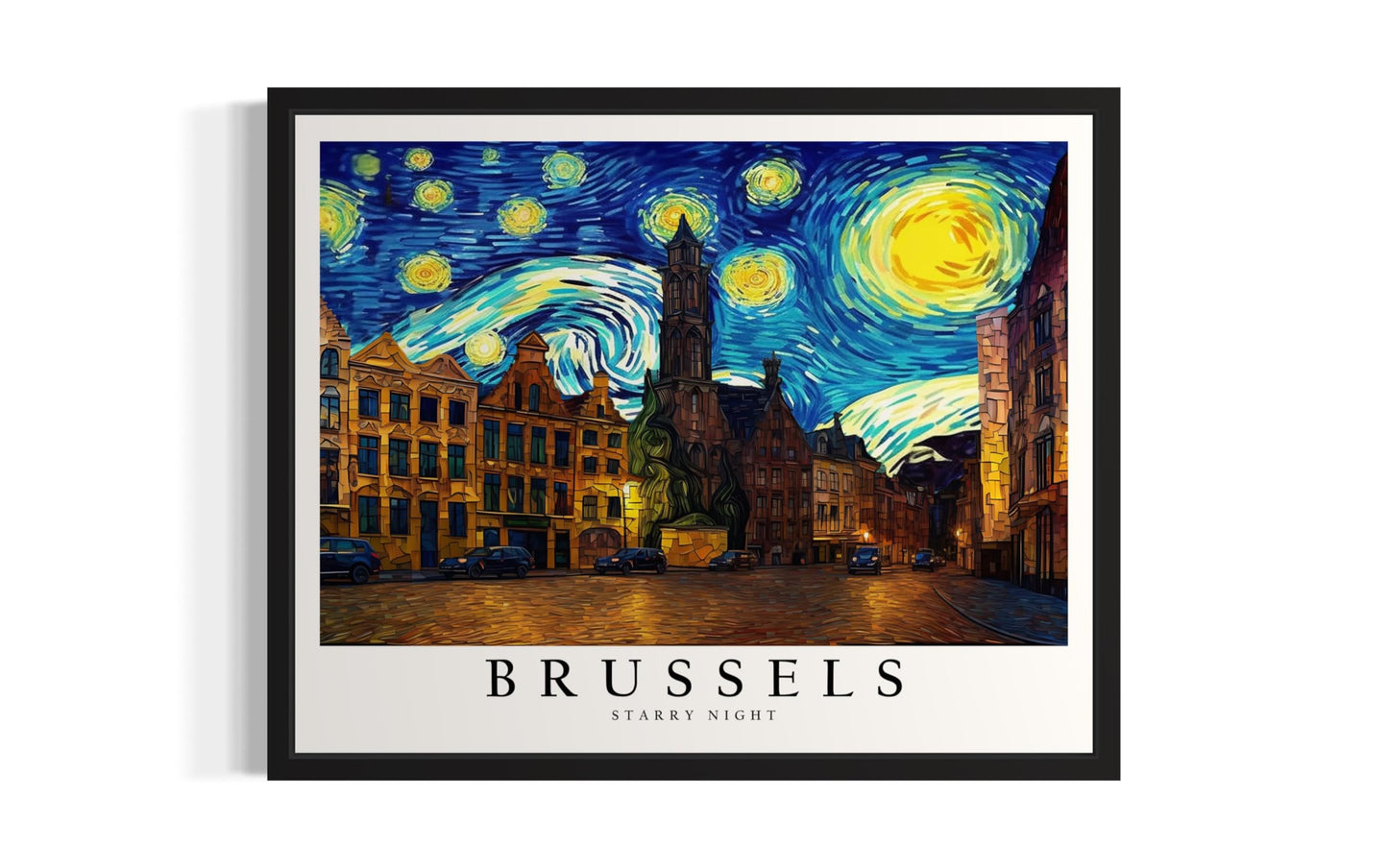 Eiffel Tower Art Print Poster, Van Gogh Starry Night Theme Wall art Painting Decor, Art Home City Artwork For Bedroom, Bathroom, Living Room 81 (Eiffel Tower, 14"L x 11"W, Unframed) BST220