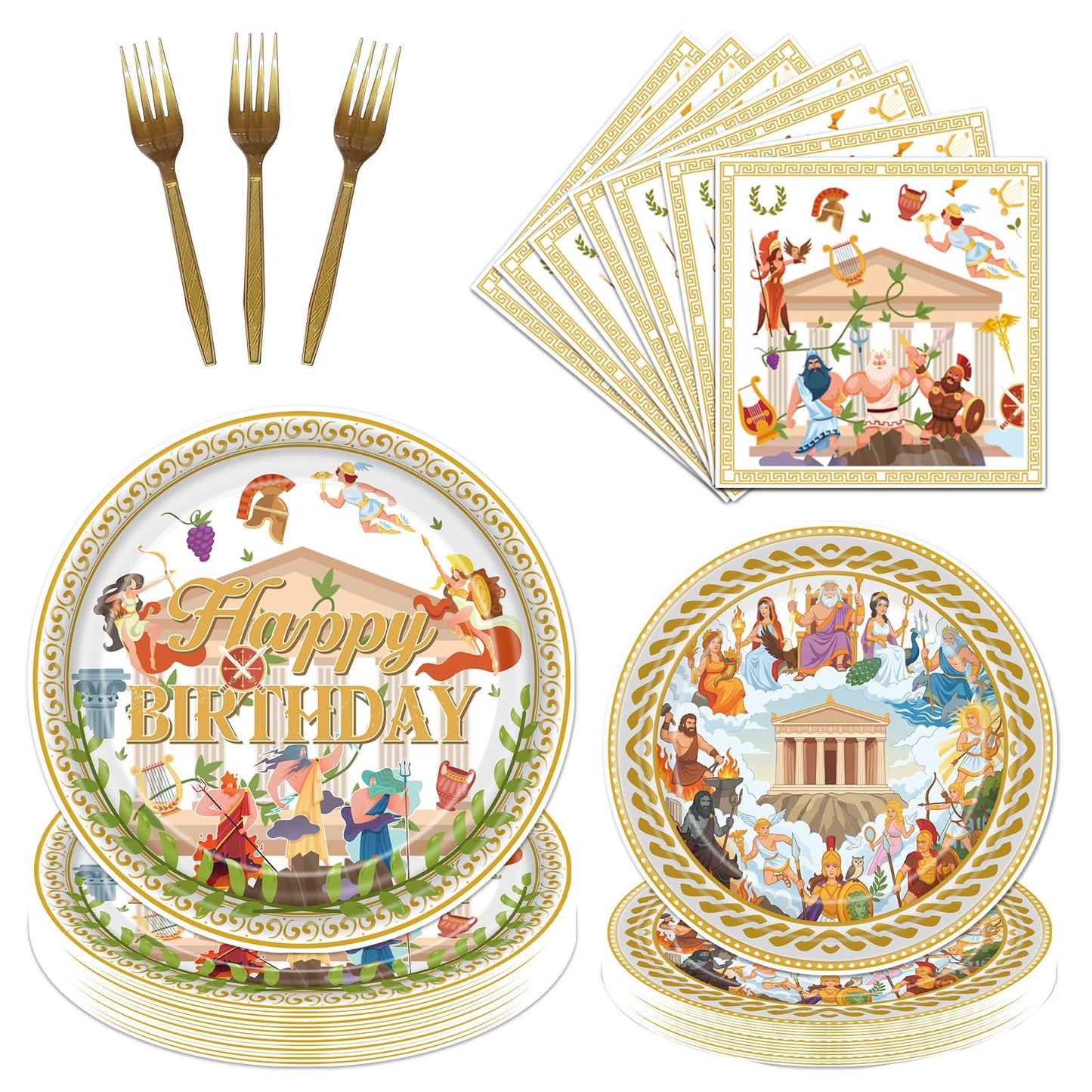 Gameza July Christmas Party Decorations Tableware, 96PCS There's Some Hohoho's in July Disposable Paper Plates and Napkins Decoration, Summer Xmas Beach Forks Decor Supplies Serves 24 BST220