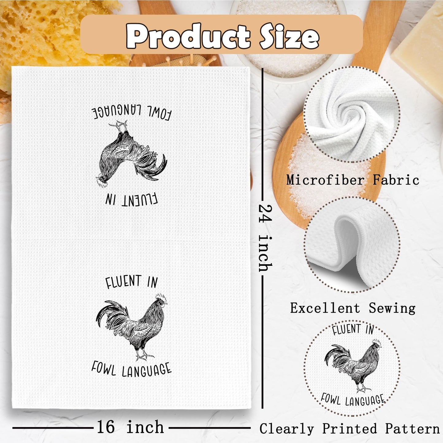 Funny Kitchen Towels Dish Towel Dishcloth 16x24 Inches, Funny Dish Towels with Sayings Towel Decorative Absorbent Hand Tea Towels for Kitchen Bathroom Decor, Humorous Gifts for Women Men BST326L