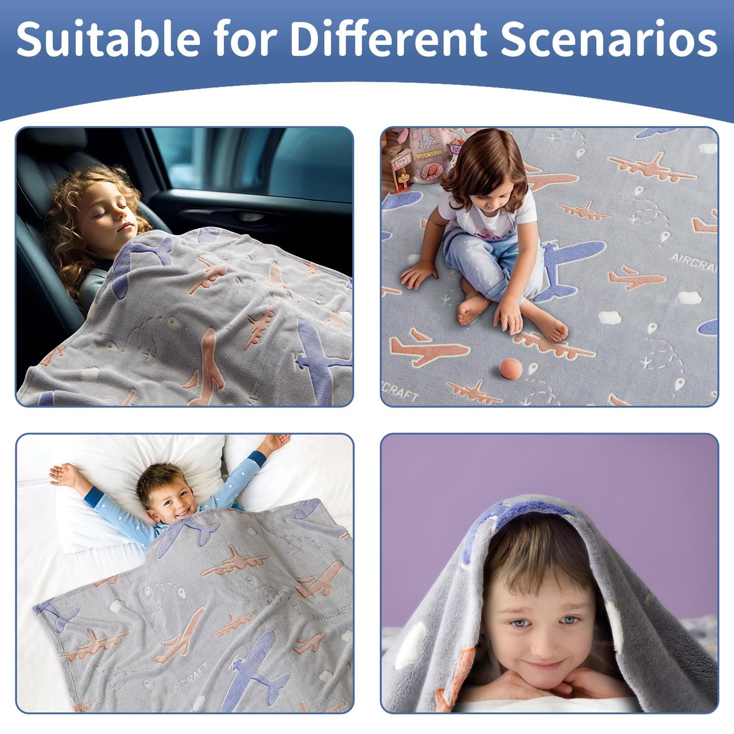 SALIMAH Glow in The Dark Blanket Unicorns Gifts for Girls, Toys for Girls Age 2 3 4 5 6 7 8 9 10 Year Old, Soft Kids Blankets Gifts for Grandkids Teens for Christmas Birthday, 50"x60" BST202