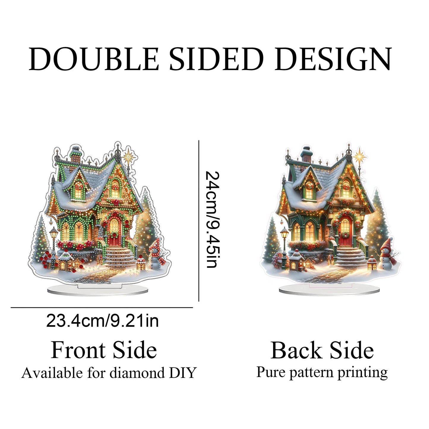 JJFox DIY 5D Tabletop Diamond Art Painting Kit， Desktop Ornament Special Shaped Rhinestone Desk Placement Ornament，Home Office Stand Up Gem Painting Craft Kit，Gift (Father Christmas-2) BST202