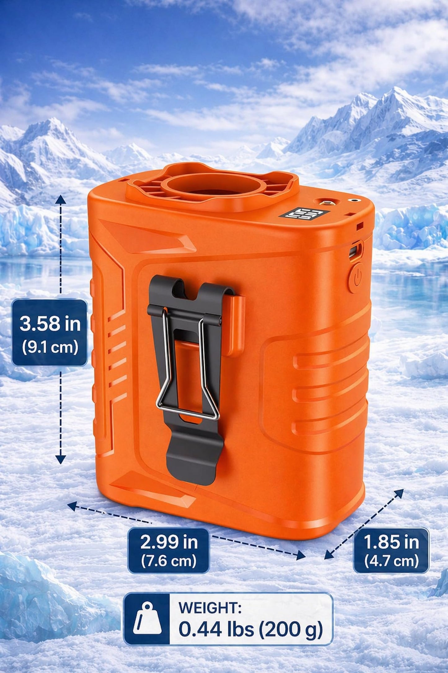 Portable Waist Fan - 6000mAh Battery, 3 Speeds, Strong Airflow, Up to 16 Hours Working Time, Portable Hands-Free Cooling Belt Clip Fan for Construction Workers, Couriers, and Campers BST202