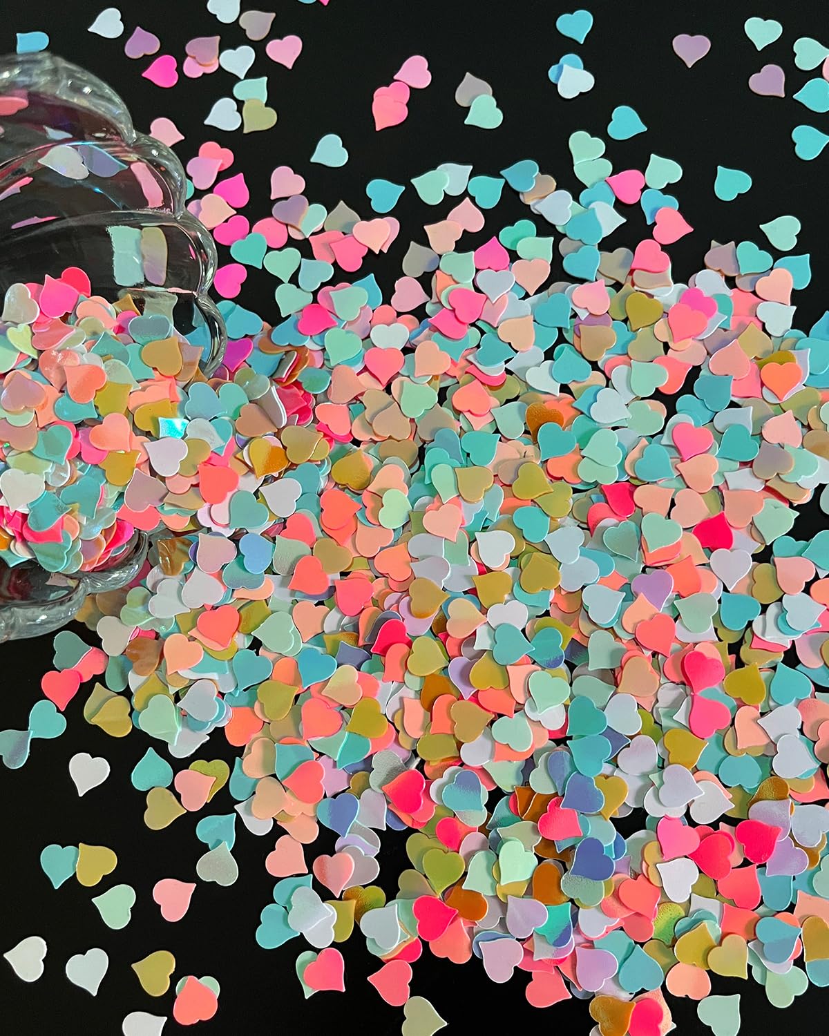 Heart Confetti Bulk - Glitter Hearts Shaped Sprinkles for Weddings, Valentines Day Decorations, Photo Shoots, Envelope Stuffing, Party Supplies & Memory Keepsakes (Red) BST326L