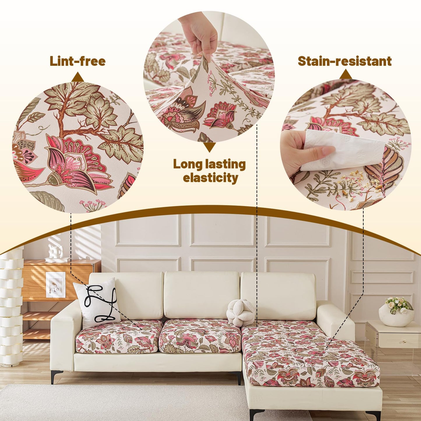 Stretch Couch Cushion Covers for Individual Sofa Seat Cushion,Washable Slipcover for Chair Loveseat Sofa,Furniture Protector Cushion Sofa Cover(Backrest or Seat) BST326H