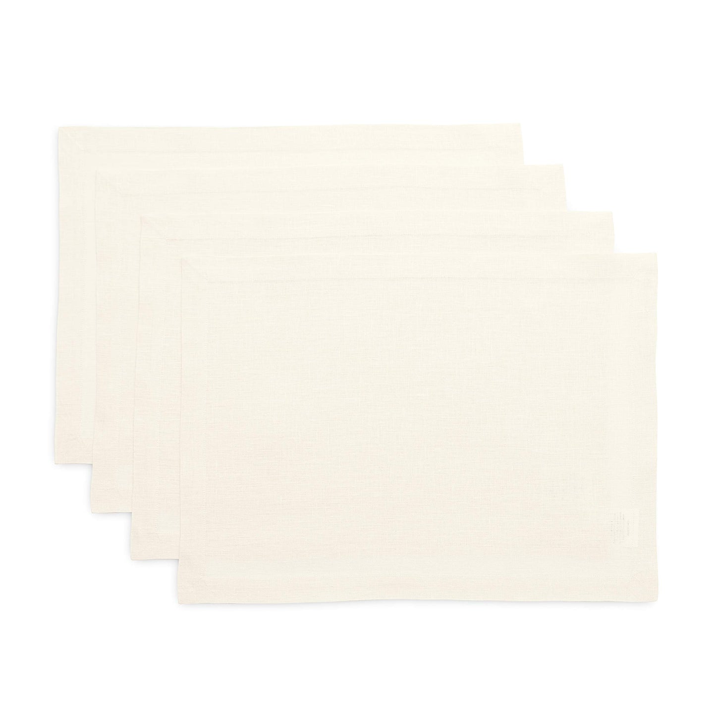 Solino Home 100% Linen Square Placemats White, Fete 14 x 14 in, Set of 4 | Square Table Mats square place settings for daily and festive dining; neatly mitered corners; Pure Linen; OEKO-TEX Certified BST326SOLH