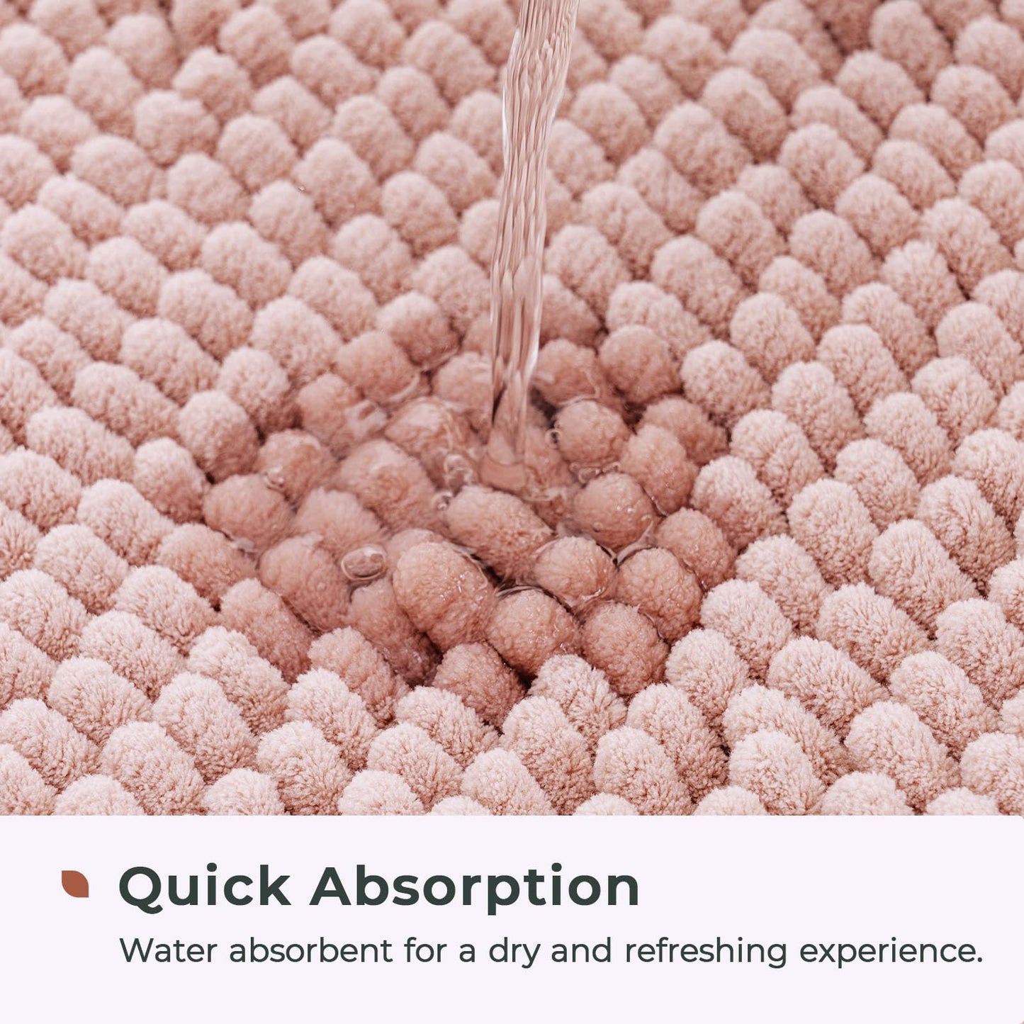 FRESHMINT Chenille Bathroom Rugs Mat 24"x17", Non-Slip Bath Mat for Bathroom Floor & Bathtub, Washable Soft Shower Shag Bath Rugs, Fluffy Thick Water Absorbent Microfiber Shower Mat, Sage Green BST220