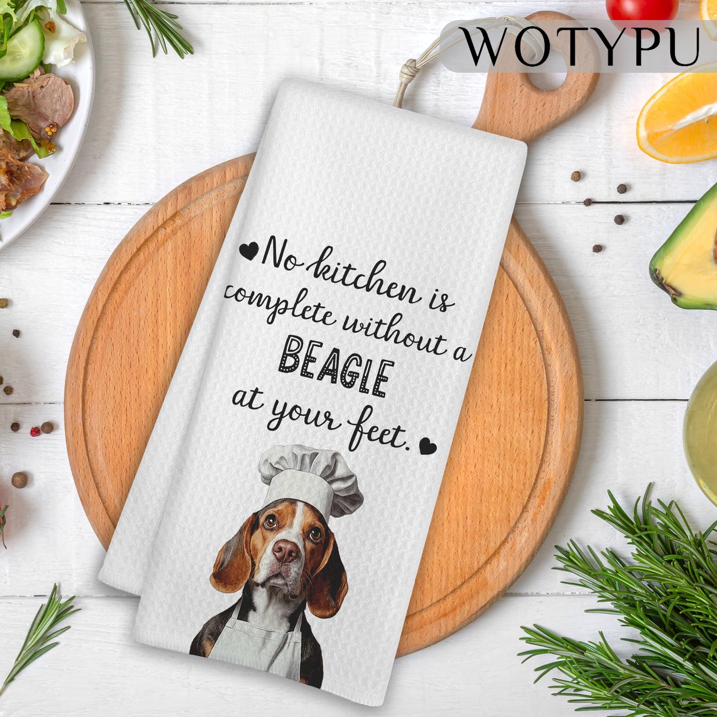 Beagle Gift Kitchen Towels, Beagle Lover Gifts Dish Tea Towel for Kitchen Decor, Funny Western Dog Hand Towels for Bathroom Decor, 16x24 Inch BST326L