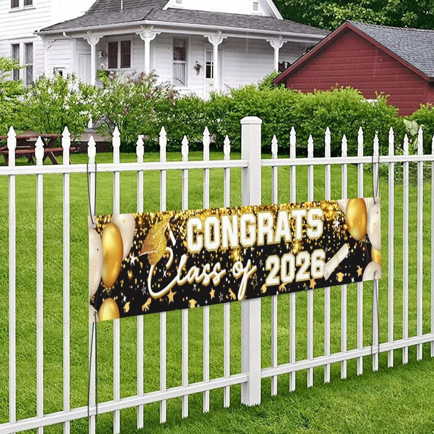 Graduation Decorations 2026 Grad Banner Backdrop Class of 2026 Graduation Party Supplies Gold BST202