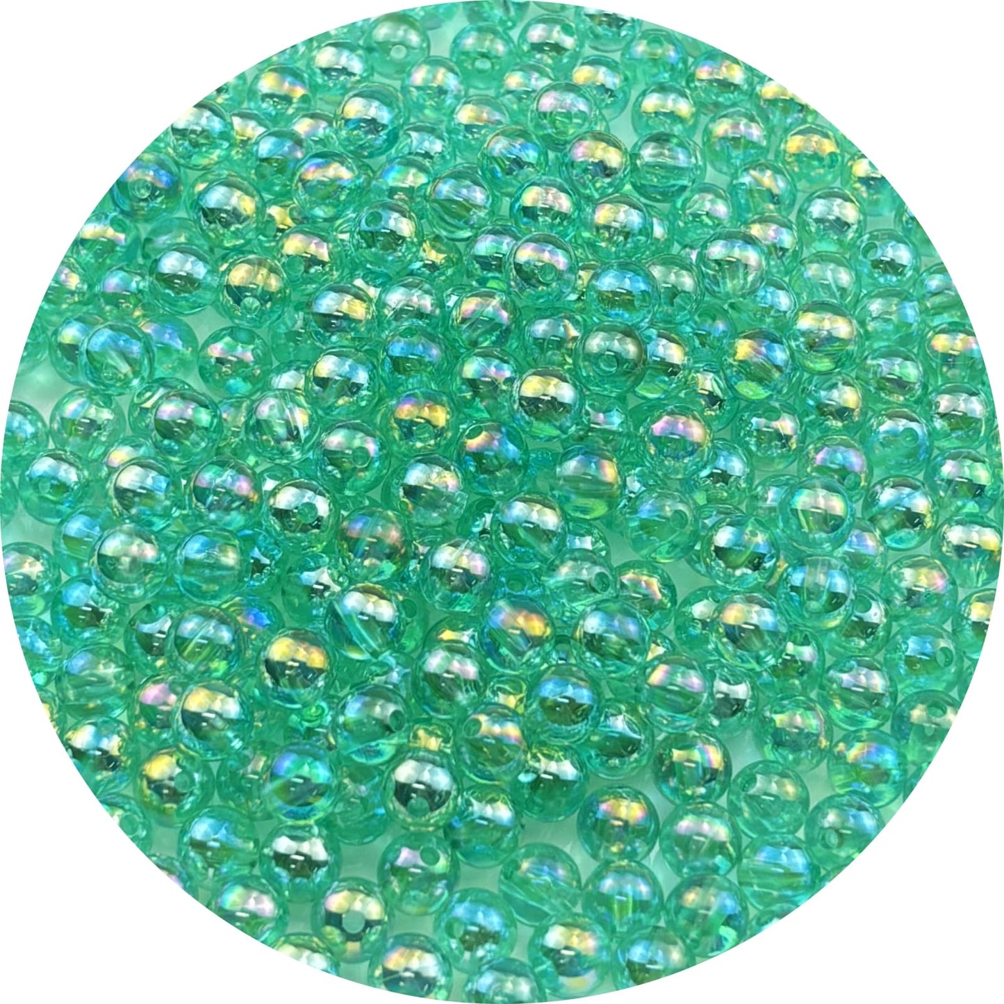 2000pcs 4mm Acrylic Round Beads AB Colors Acrylic Beads Round Spacer Beads with Hole for DIY Bracelet Necklace Jewelry Making Supplies Handmade Craft(Green AB) BST220