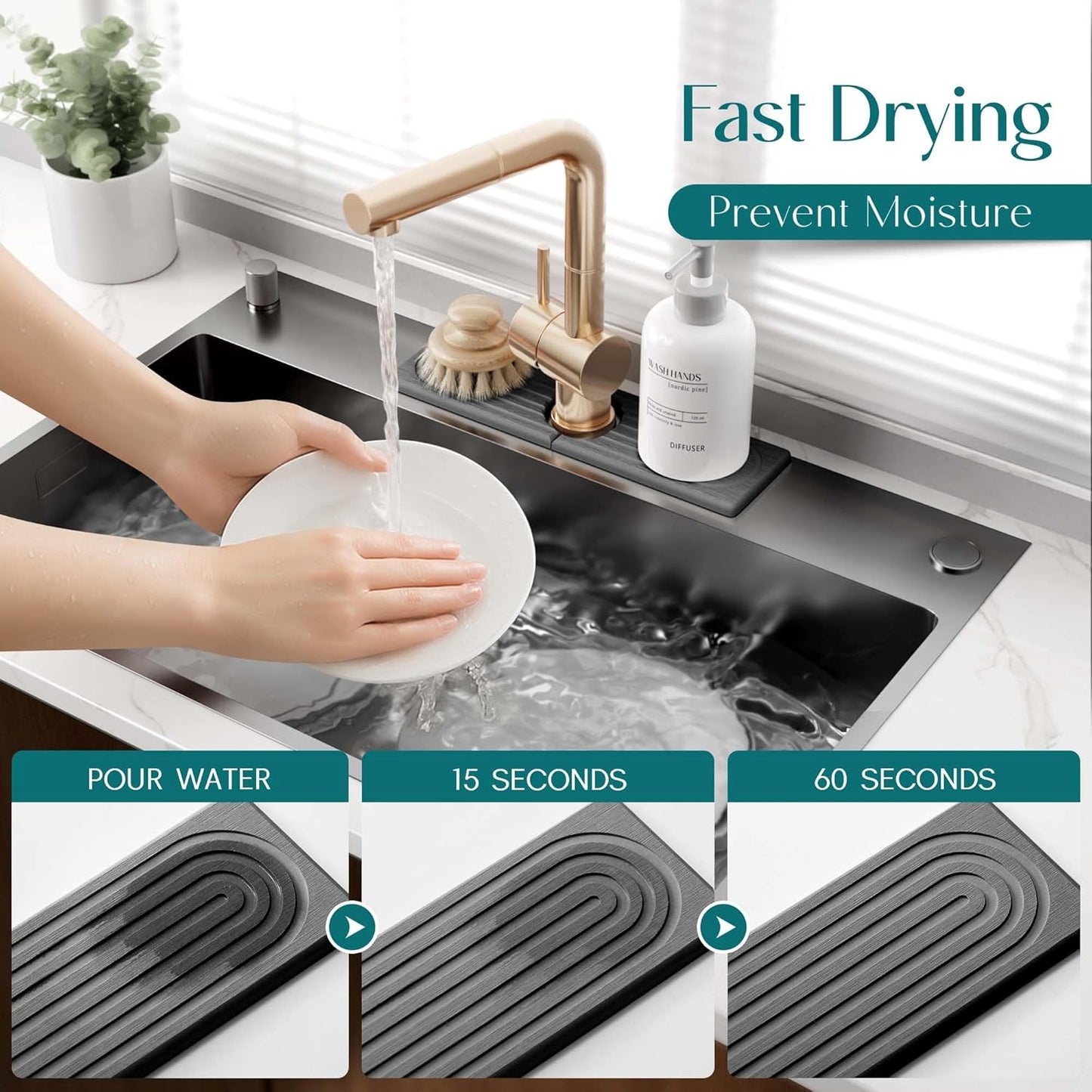 eormoe Stone Faucet Mat 14 x 3.9" 99