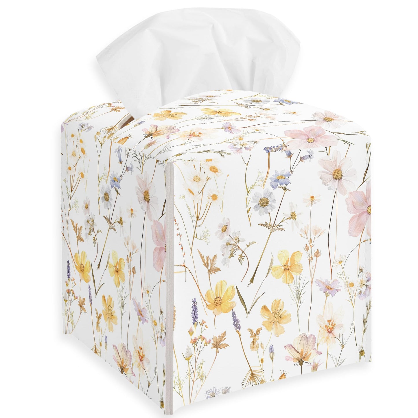 Spooky Tissue Box Cover Square - Ghosts & Bats Tissue Box Holder - Halloween Pumpkin Facial Paper Organizer Dispenser for Home Car Bathroom Office Bedroom Desk Tabletop Supplies & Decor - A11 BST220
