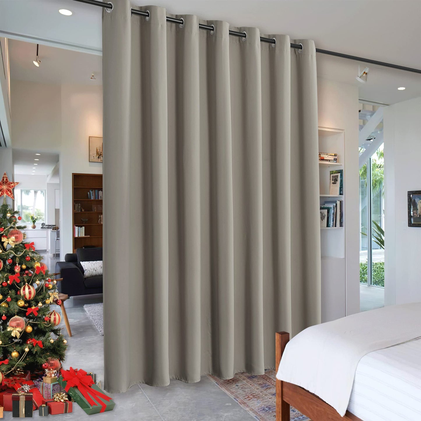 RYB HOME Room Divider Curtains Thermal Insulated Noise Reduce Privacy Window Curtains for Kids Bedroom Nursery Laundry Room Partitions, Wide 150 inches x Long 96 inches, Teal, 1 Panel BST220