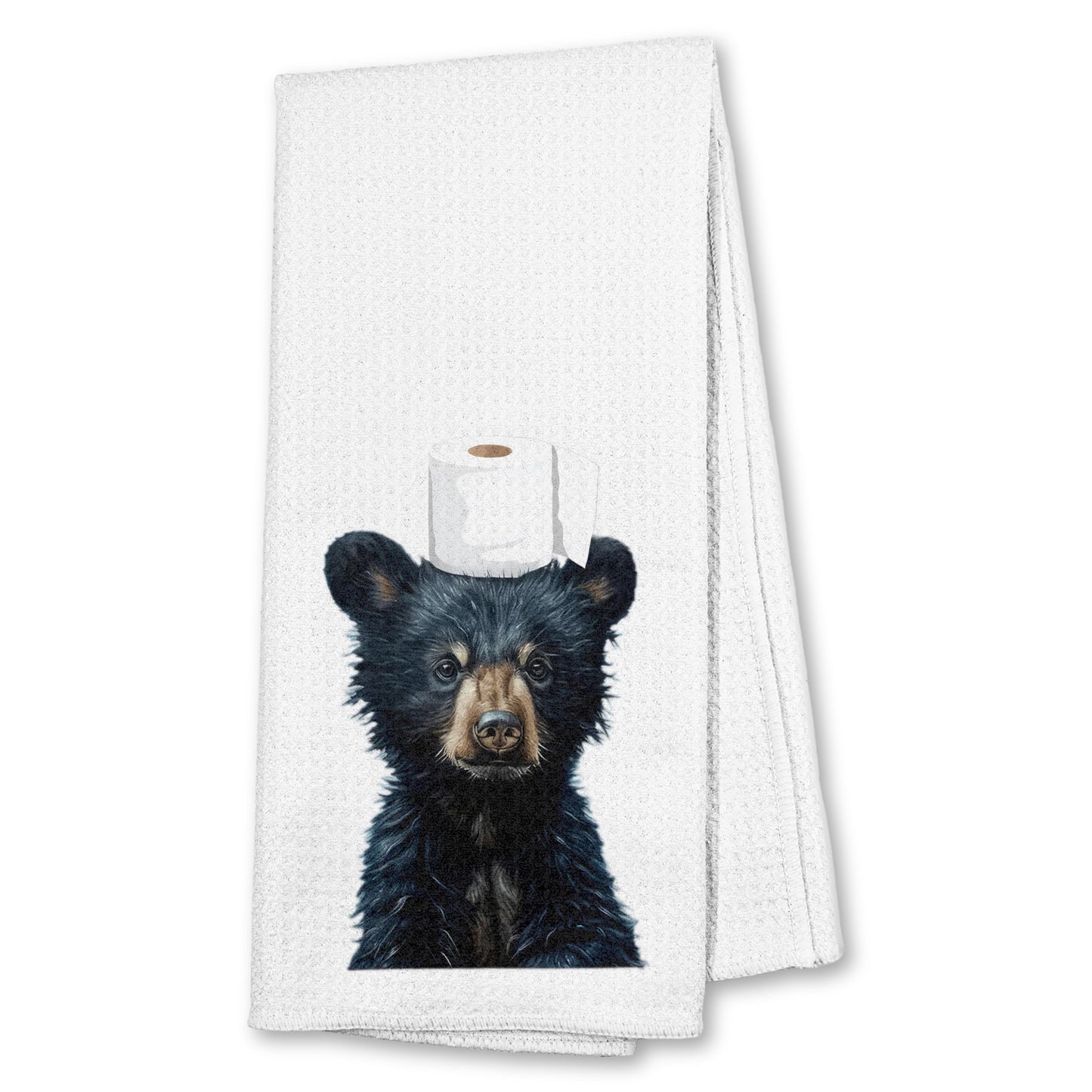 Funny Bear Bathroom Hand Towels Set of 2, Hello Sweet Bear Bathroom Decor, Funny Wild Animal Hand Towels for Washroom Restroom Decor, 16x24 Inch BST326L
