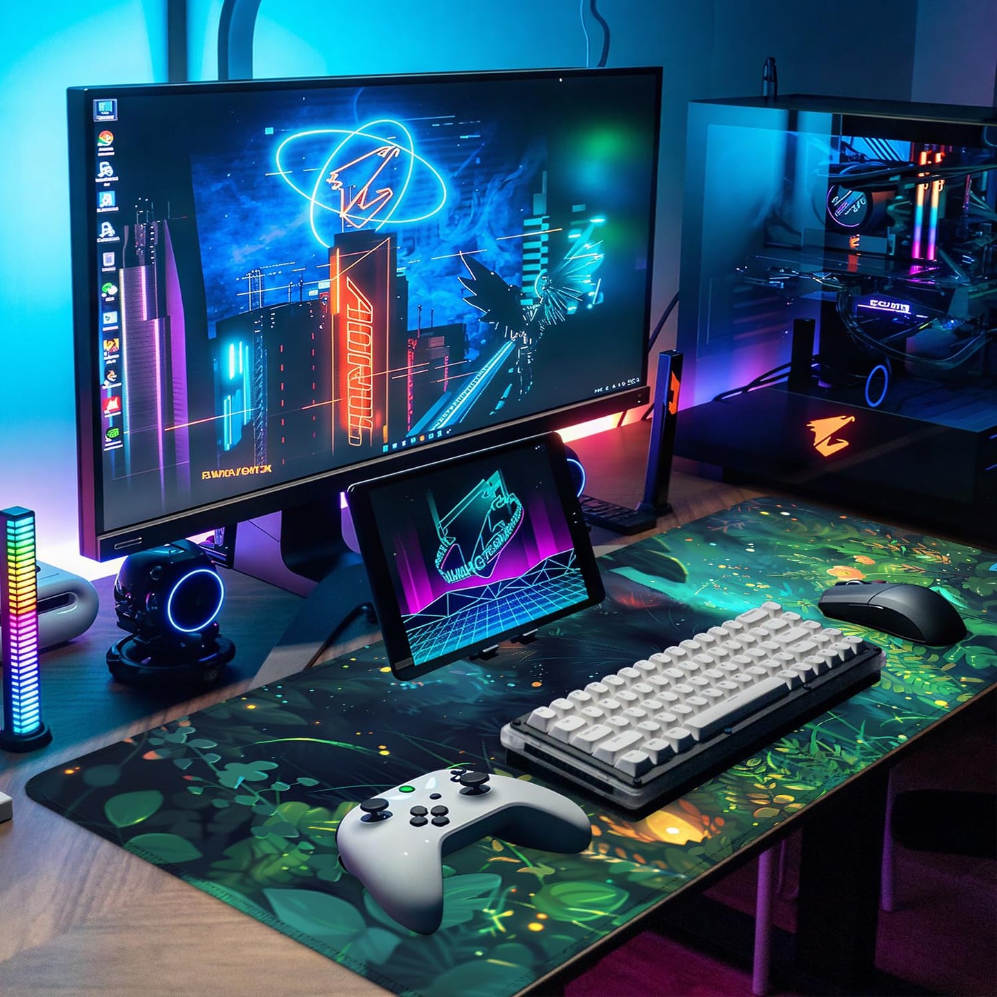 Mouse Pad Gaming Mousepad 31.5 x 11.8in Large Mouse Pad for Keyboard and Mouse with Anti-Slip Rubber Base, Keyboard Pad XL Mouse Mat for Home and Office,Snowy Forest WN420