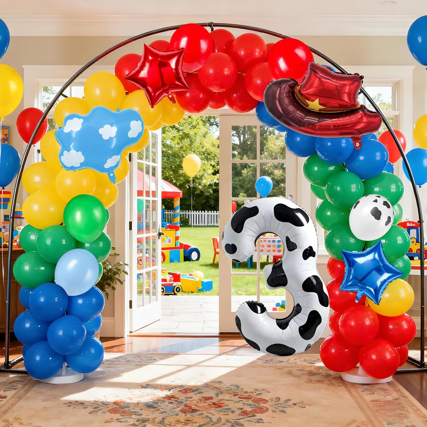11-Pack Cowboy Theme Balloon Set, Farm Theme Decorations, Balloons with Hats and Clouds, Boys and Girls Birthday Party Supplies (1) BST202