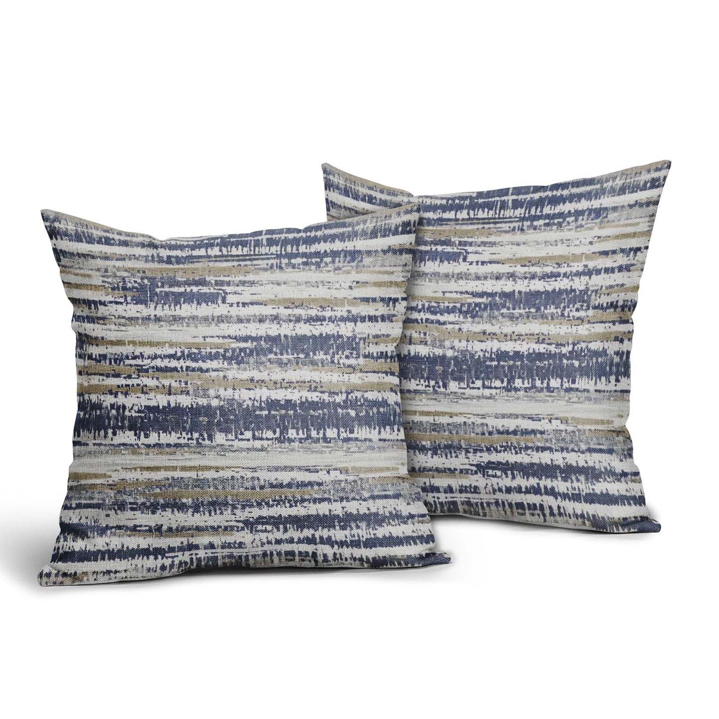 Navy Blue Grey Gray Pillow Covers 18x18 Set of 2 Abstract Plaid Pattern Decorative Outdoor Pillowcases Farmhouse Throw Cushion Case Couch Sofa Bed Decor BST220