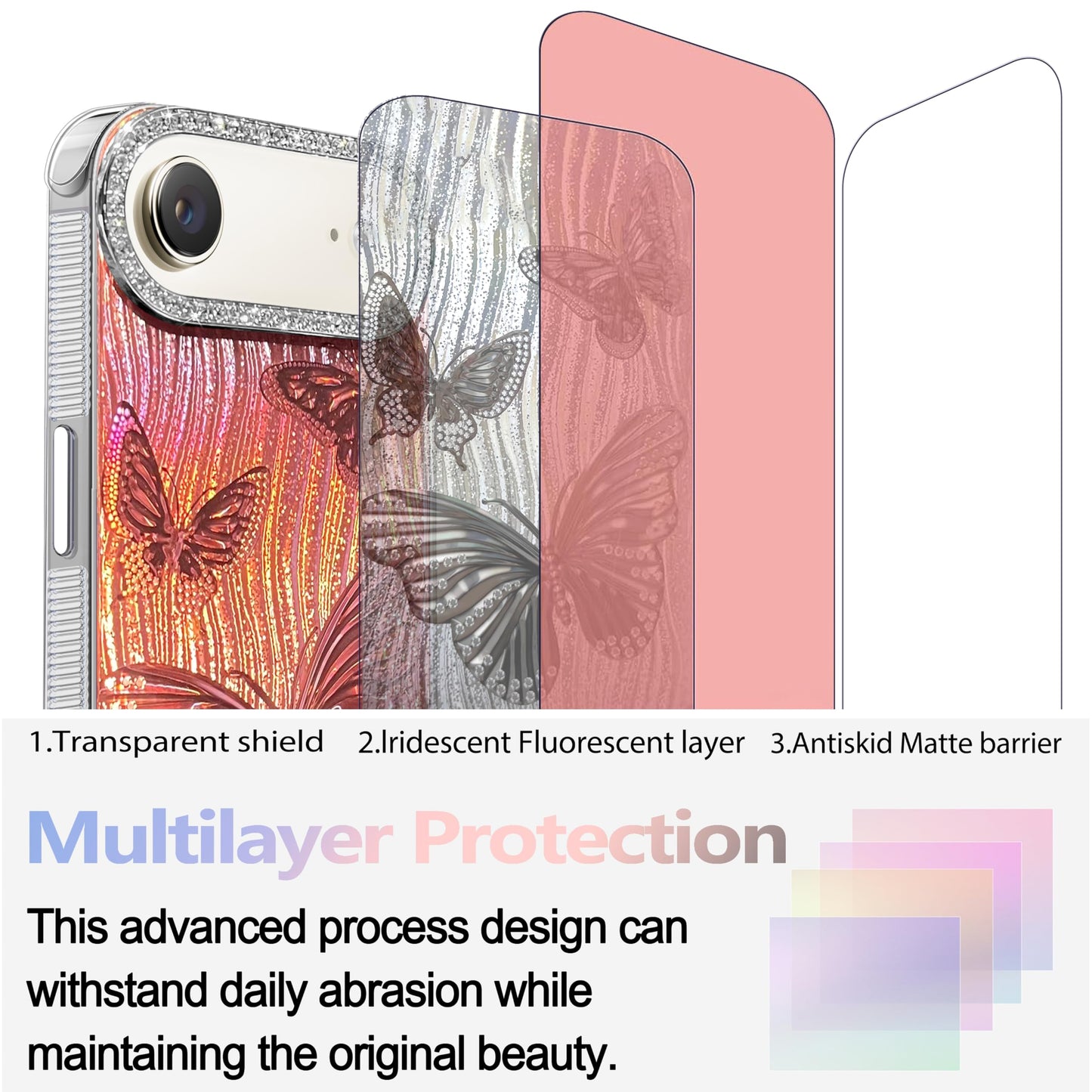 I-MGAE-IN-AR Compact Case for iPhone 16 Holographic Cloud Design,Cute Trendy Soft Slim TPU Shockproof Protective Phone Cases Cover for Women Girls Aesthetic Glitter WN420