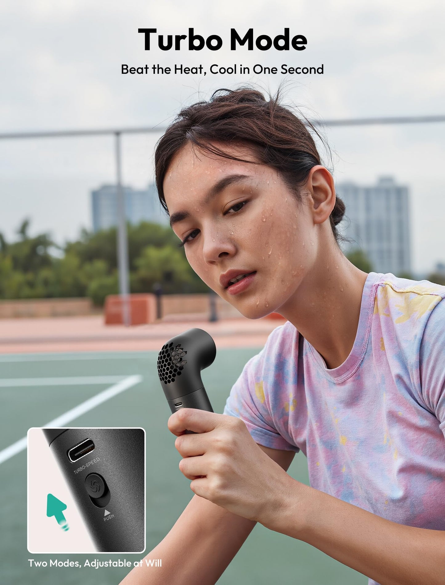 Aecooly Portable Handheld Fan, Powerful Turbo Air Tube Fan, 19000 RPM High Speed Aero Pro, 15H Max Cooling Time, 6 Speeds Aluminum Case, Mini Pocket Design, for Travel Beach Outdoor Activities -Blue WN420
