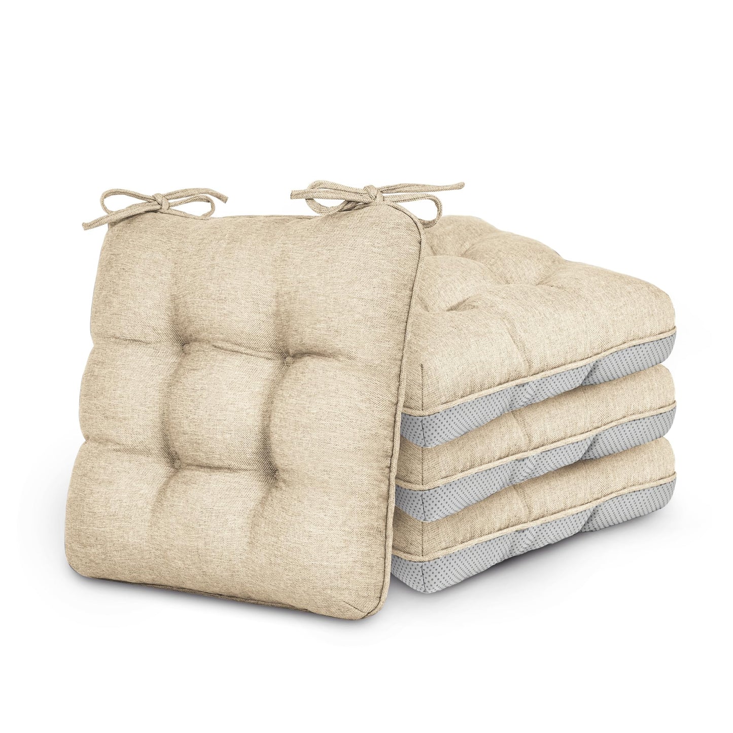 Love's cabin Memory Foam Chair Cushions Set of 4, 15.5"x15.5"x3.5" Indoor & Outdoor Seat Pads for Dining, Kitchen, Office, Patio Chairs - Green BST220
