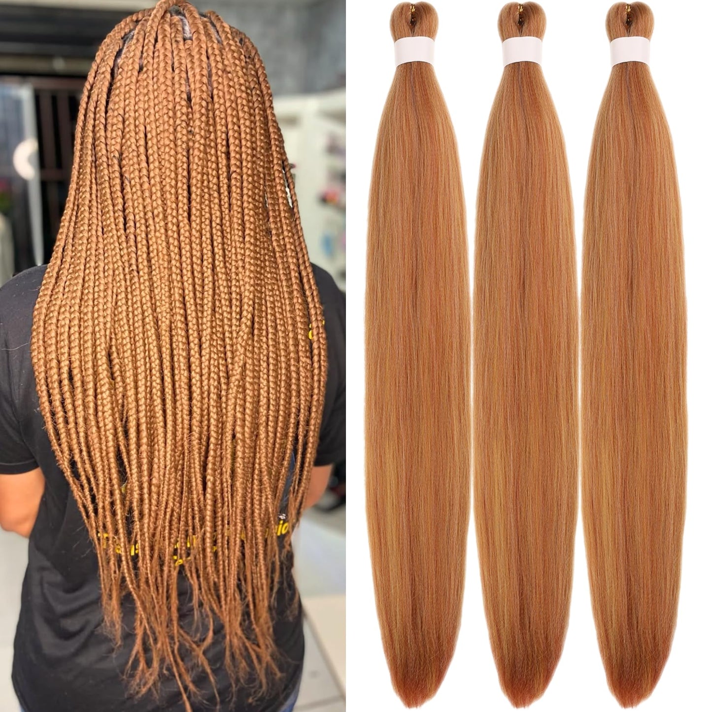 Purple Braiding Hair Pre stretched Knotless 26 inch | Hypoallergenic Synthetic Purple Prestretched Ez Braid Knotless Itch Free Soft Yaki Texture Hot Water Setting WN420