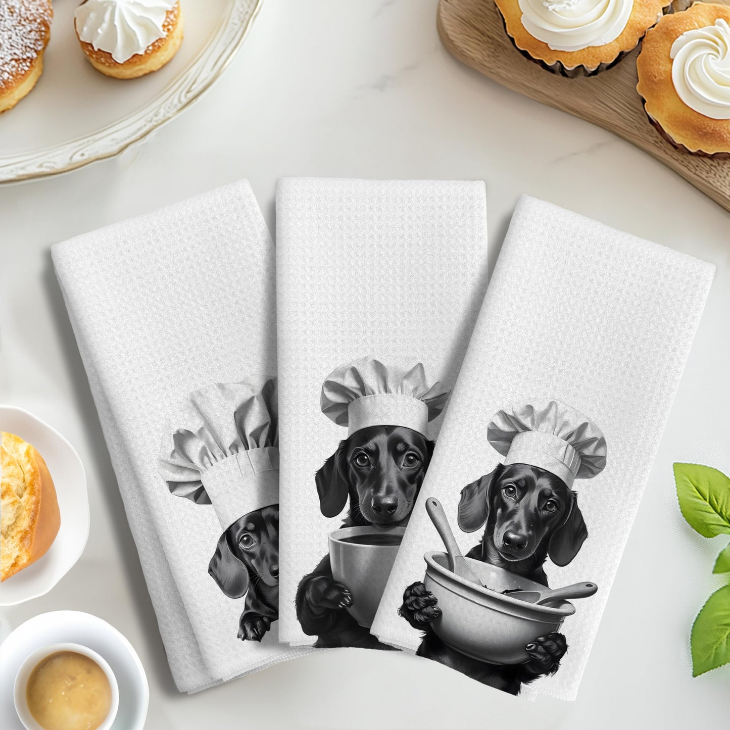 Funny Black Labrador Retriever Kitchen Towels, Black Lab Gifts Dish Tea Towels for Kitchen Decor, Gifts for Labrador Dog Lovers Hand Towels, 16x24 Inches BST202