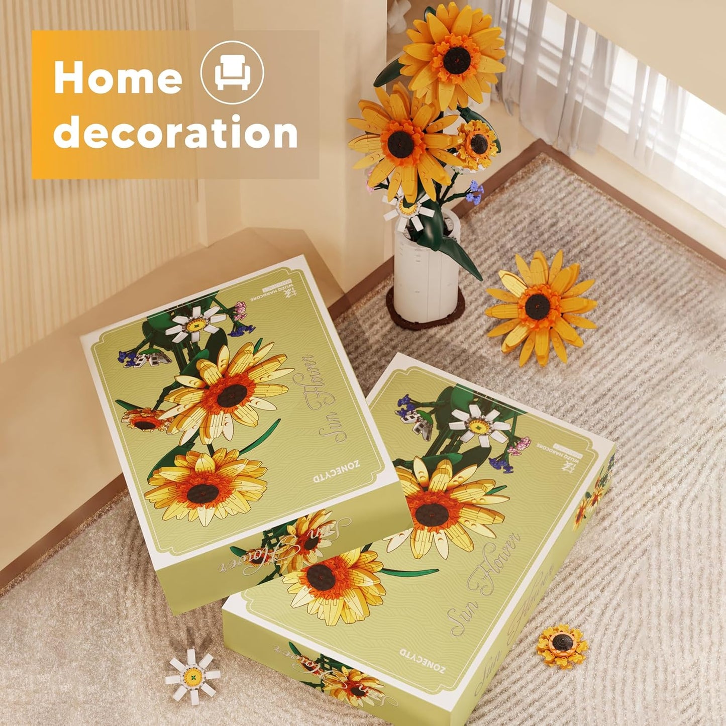 ZONECYTD Sunflower Building Blocks Sets 86