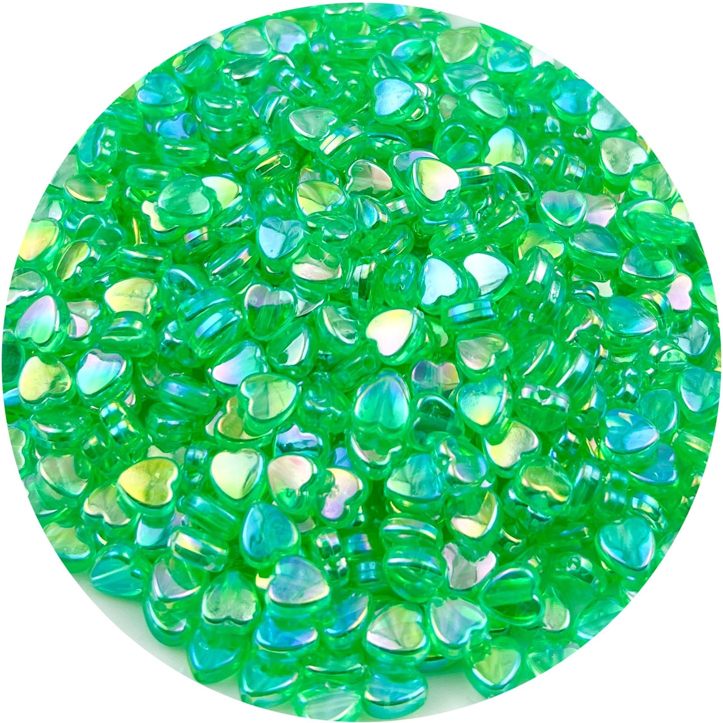 500Pcs Acrylic Heart Beads, AB Colors Heart Shape Beads Crystal Heart Beads for Jewelry Making DIY Bracelet Earring Necklace Key Chains(90-Light Lake Blue AB) BST220