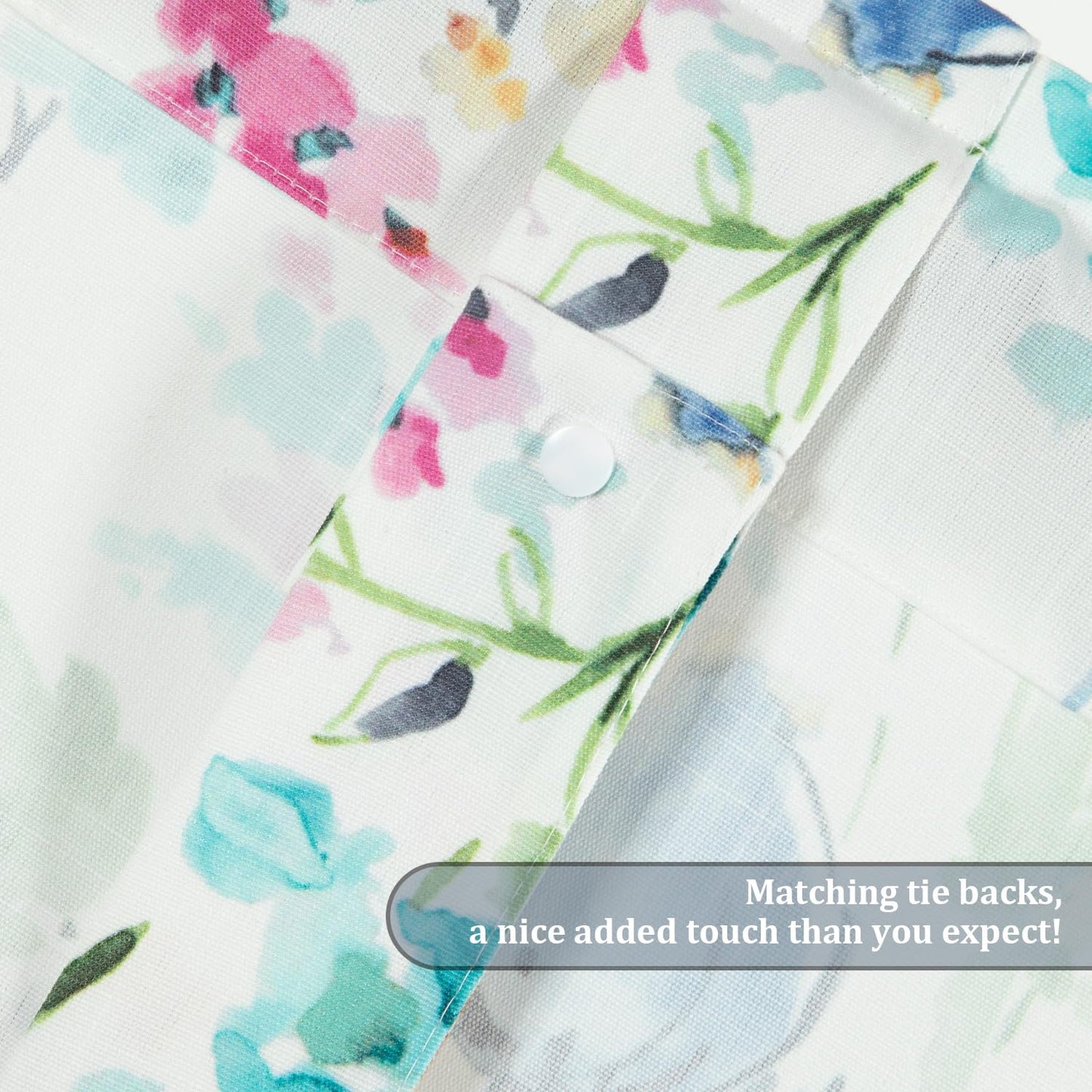 Leeva Farmhouse Kitchen Valances for Windows, Watercolor Blossoming Floral Print Curtains, Soft Faux Linen Curtain Toppers and Valances for Bedroom, 60 x 14 Inch, Brown & Grey, 1 Panel BST220