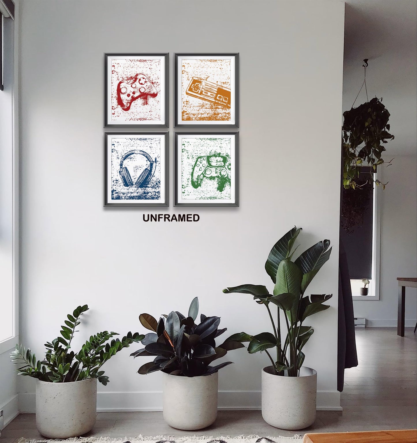 Retro Video Game Gaming Poster Prints for Home Boys Room Playroom Decor,Black And White Video Game Decorations Prints Wall Art Unframed 4pcs 8x10inches,Gift for Gamer Boys Gaming Love (8×10 inc) BST220