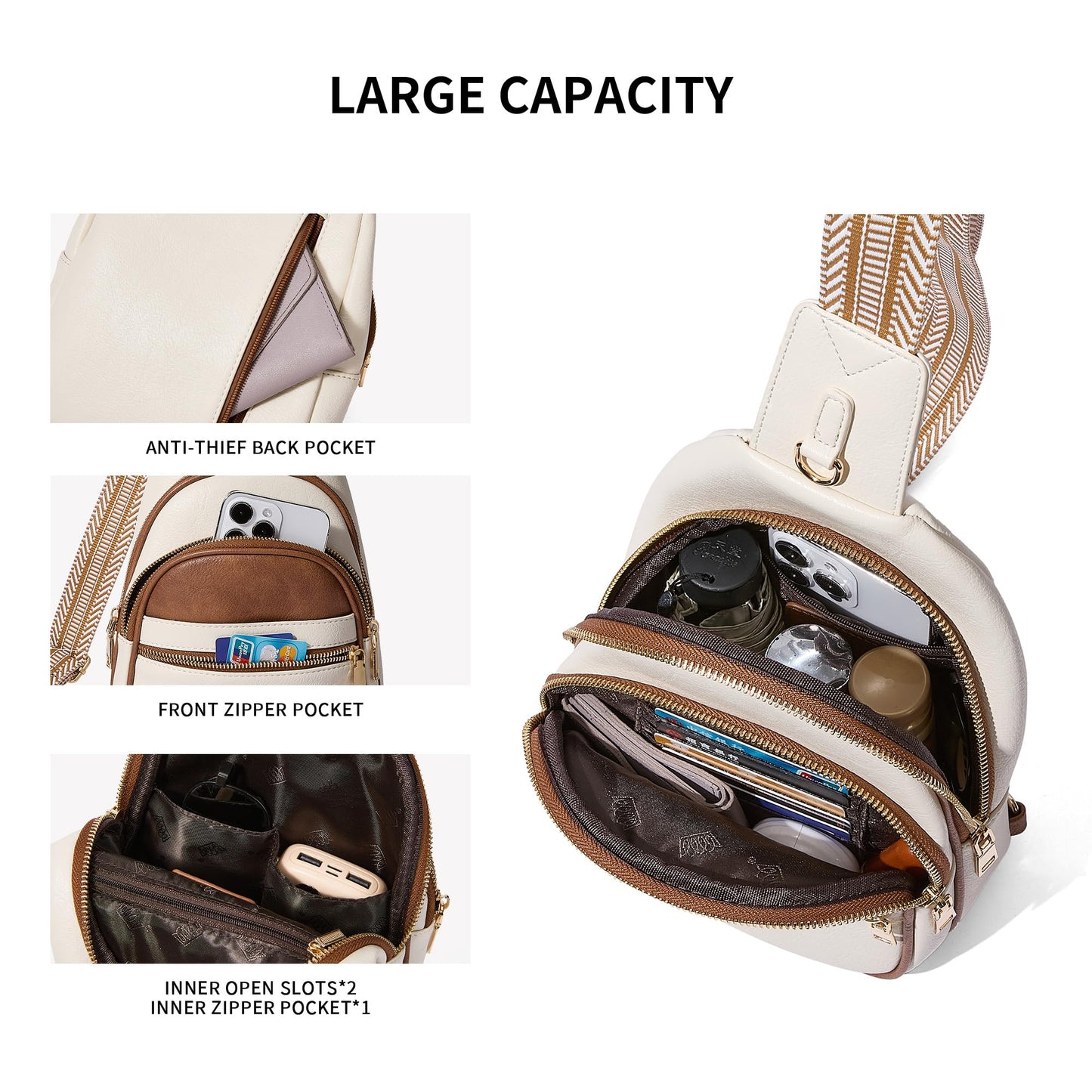 CORALDAISY Crossbody Bags for Women Fanny Pack Sling Bag Crossbody Purse Travel Purses for Women BST220